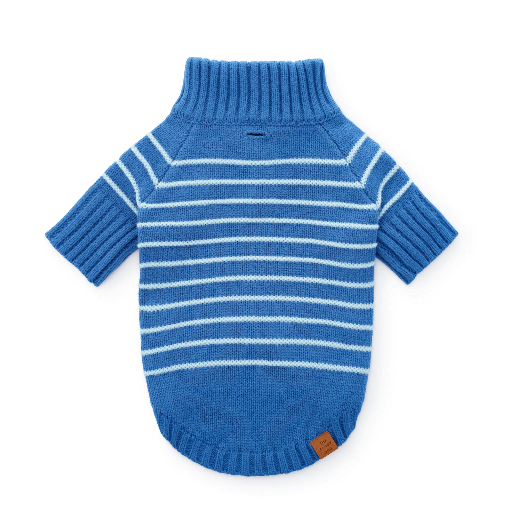 Blue Stripe Quarter-Zip Dog Sweater - Image 3