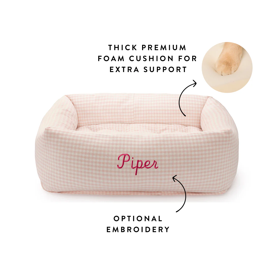 Blush Pink Bolster Dog Bed - Image 3