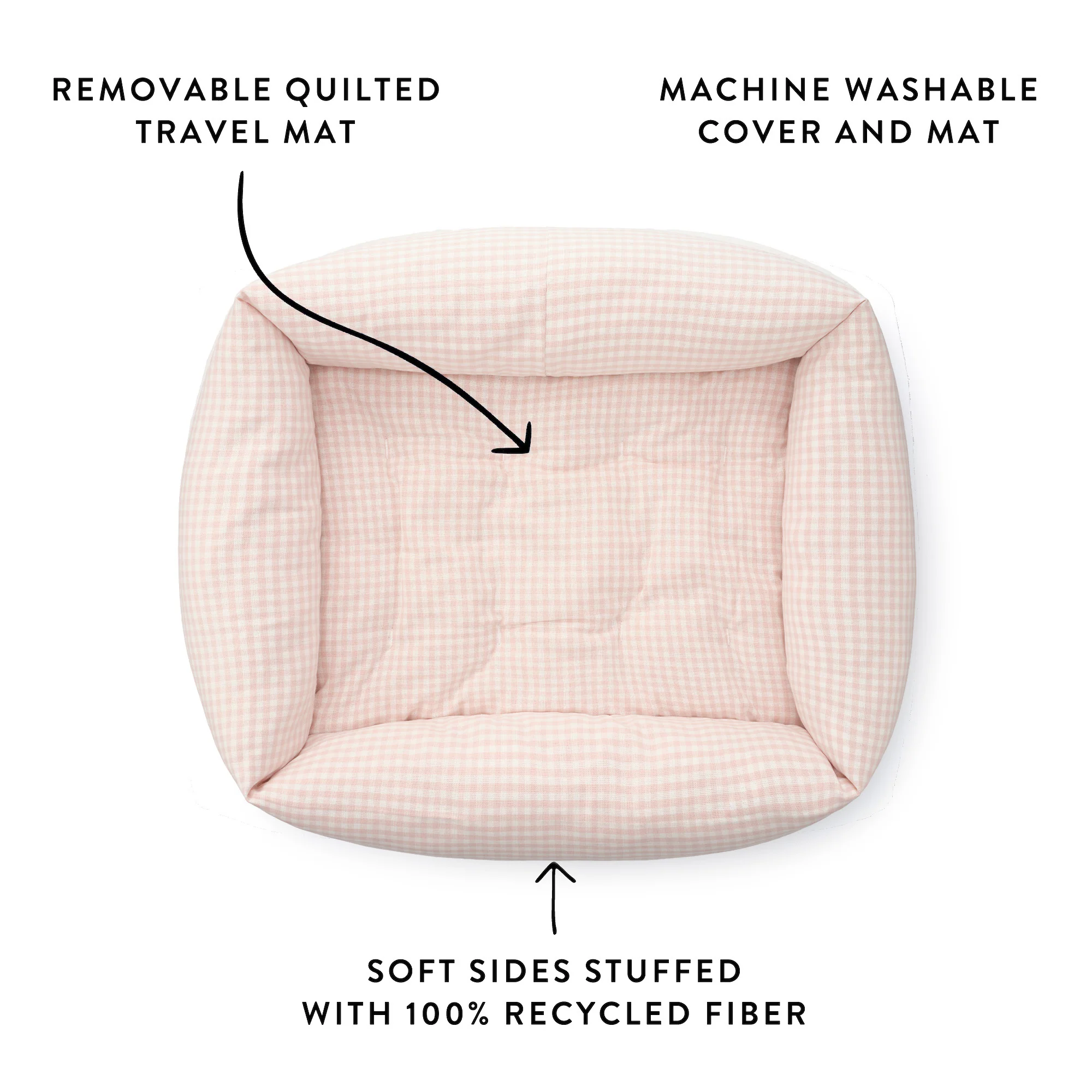 Blush Pink Bolster Dog Bed - Image 4