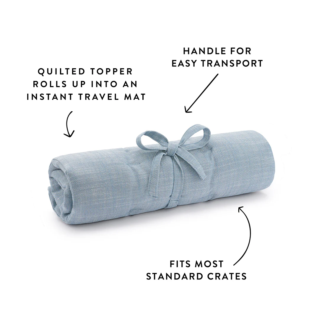 Chambray Blue Bolster Dog Bed - Image 4