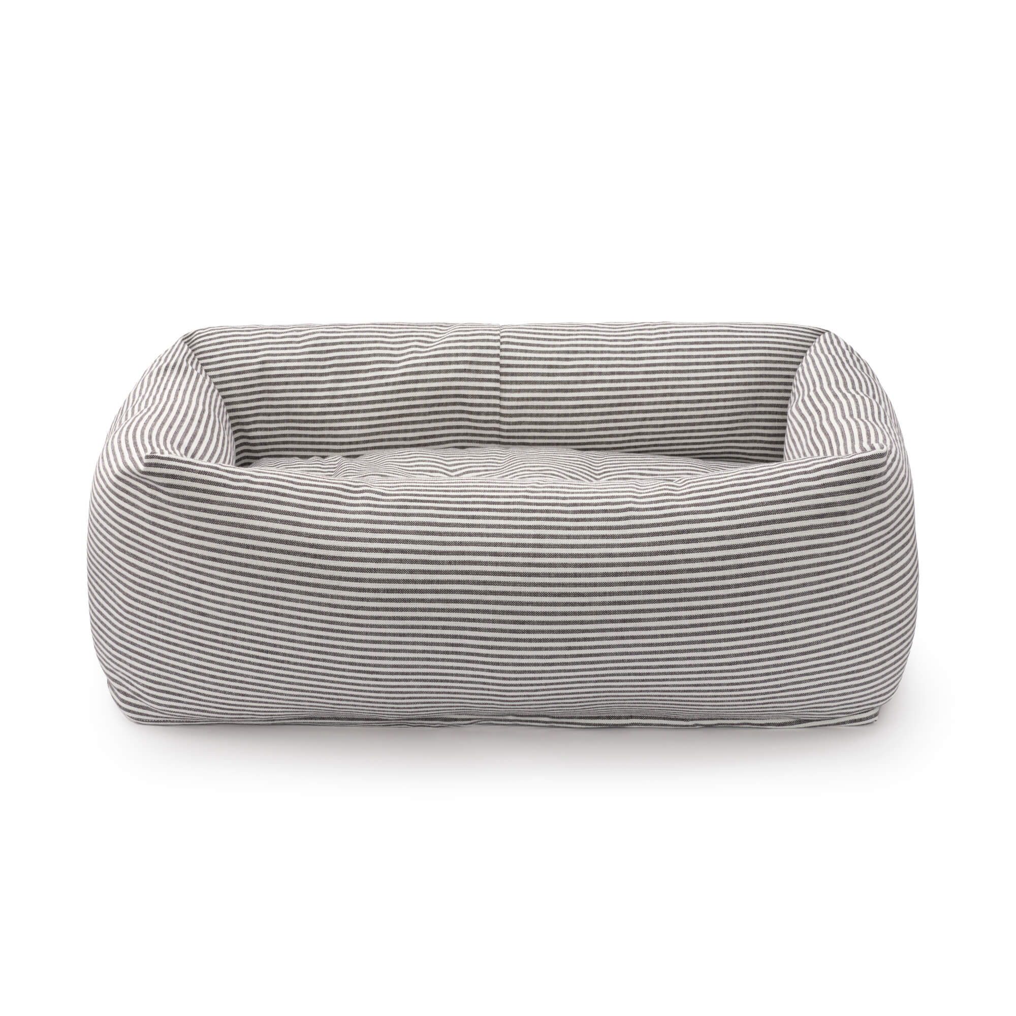 Charcoal Stripe Bolster Dog Bed - Image 2