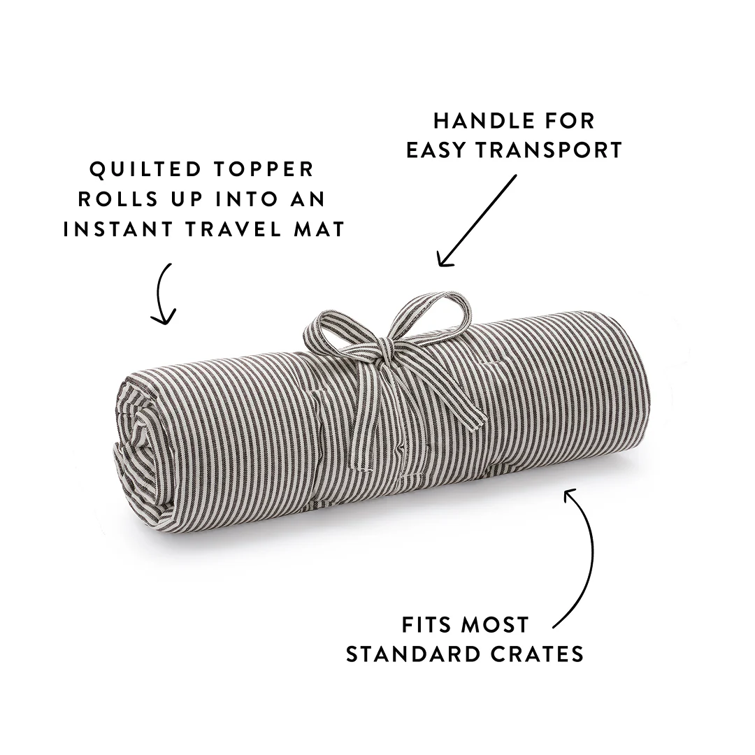 Charcoal Stripe Bolster Dog Bed - Image 5