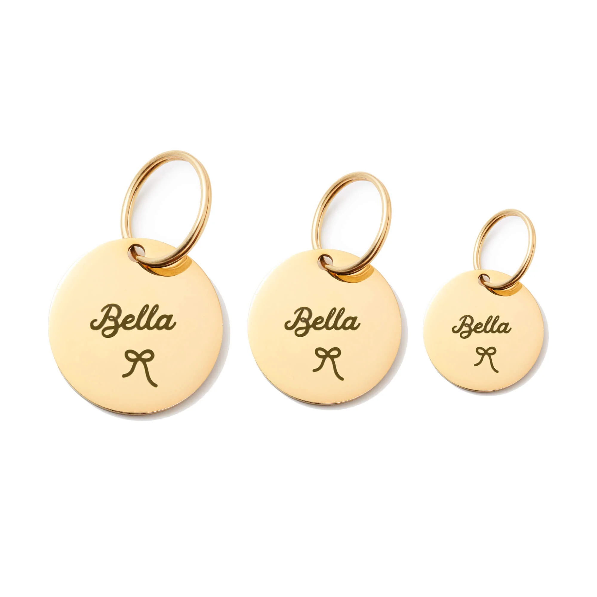 Circle Pet ID Tag: Bow Icon - Image 3