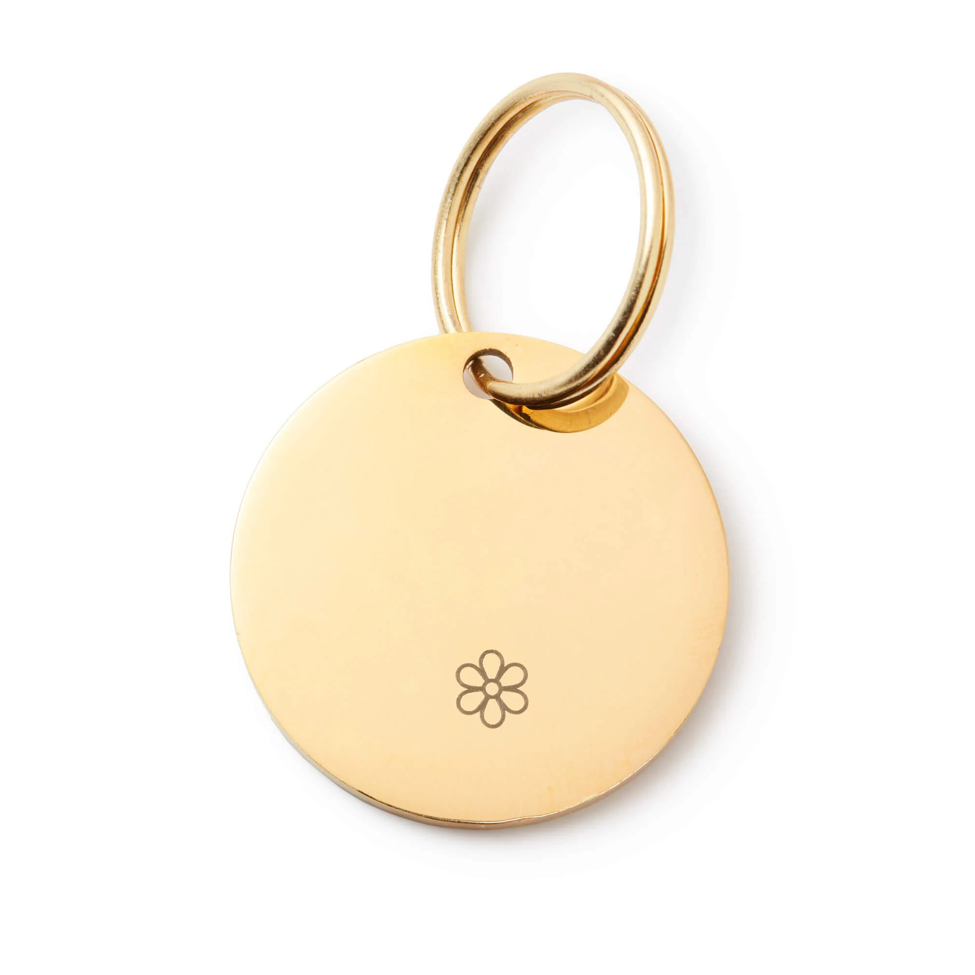 Circle Pet ID Tag: Flower Icon - Image 2