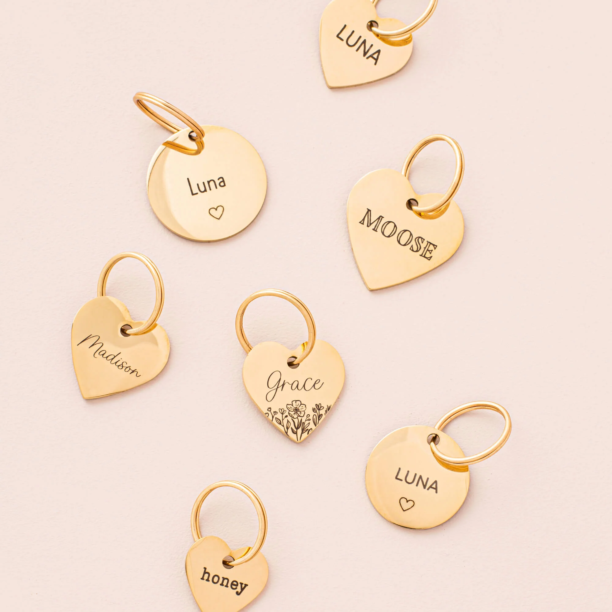 Circle Pet ID Tag: Heart Icon - Image 14