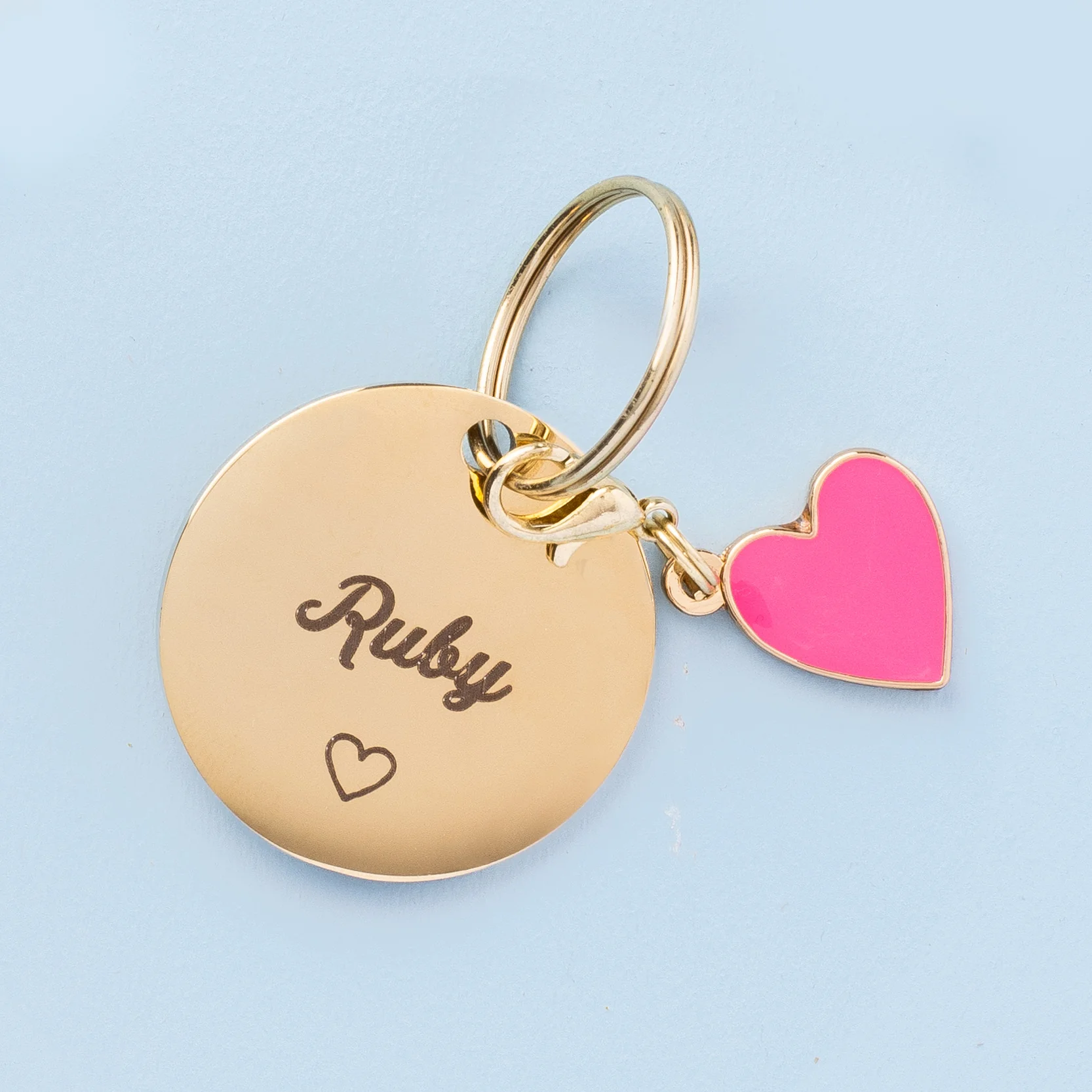 Circle Pet ID Tag: Heart Icon - Image 7