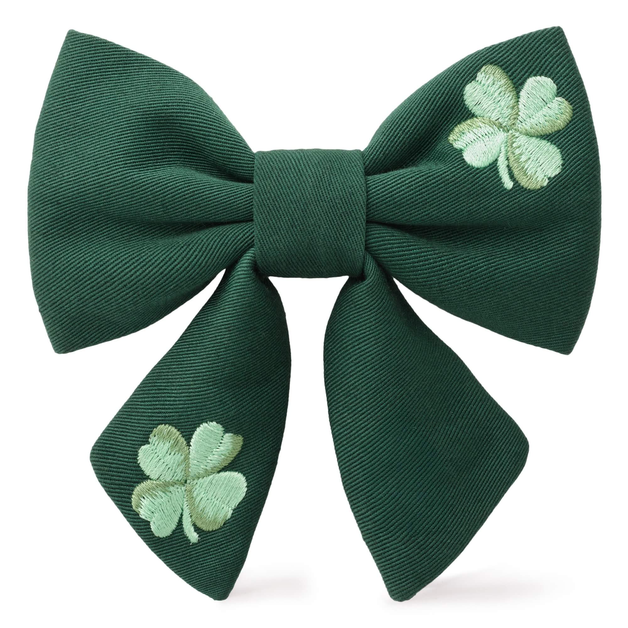Clover Embroidered Lady Dog Bow - Image 2