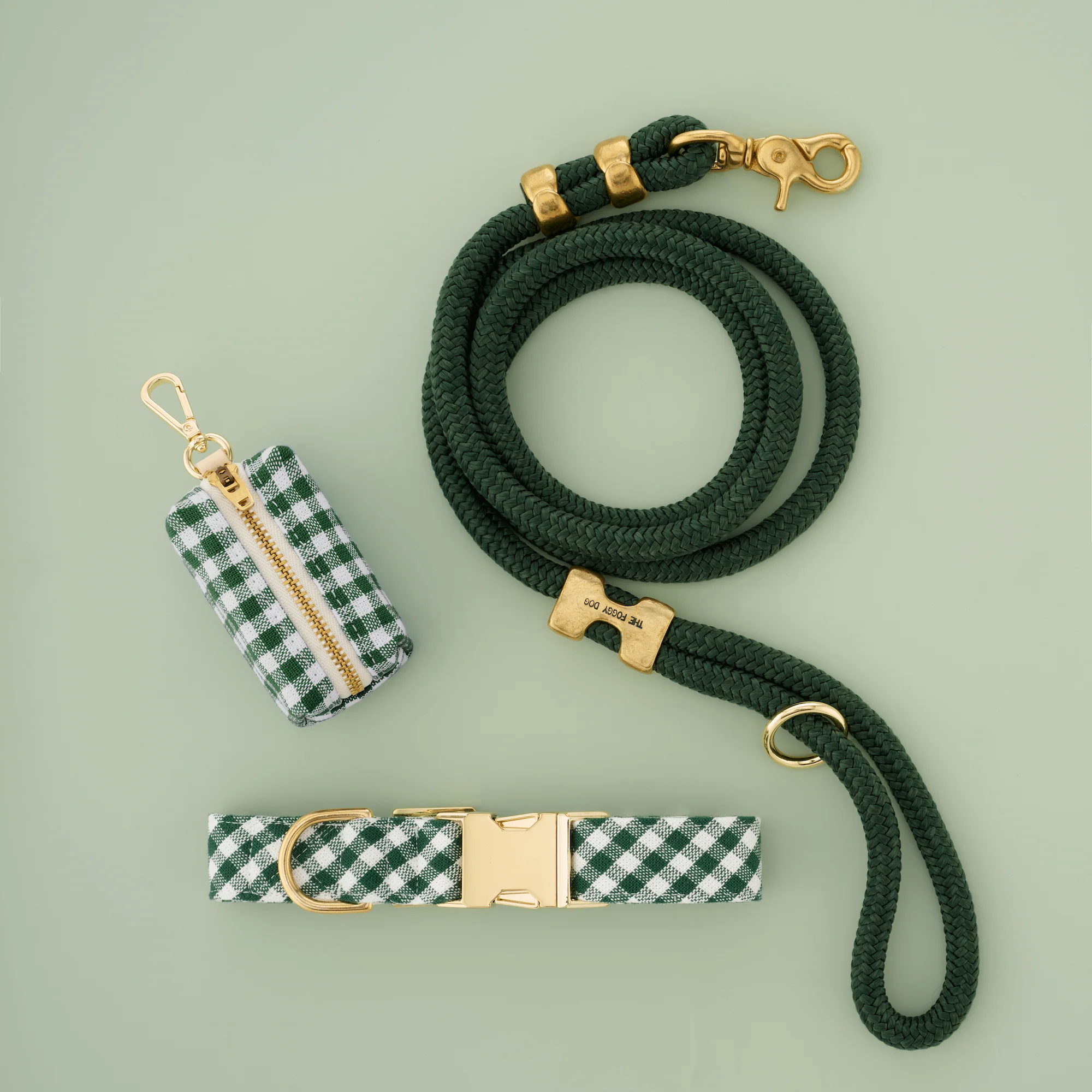 Evergreen Gingham Collar Walk Set - Image 2