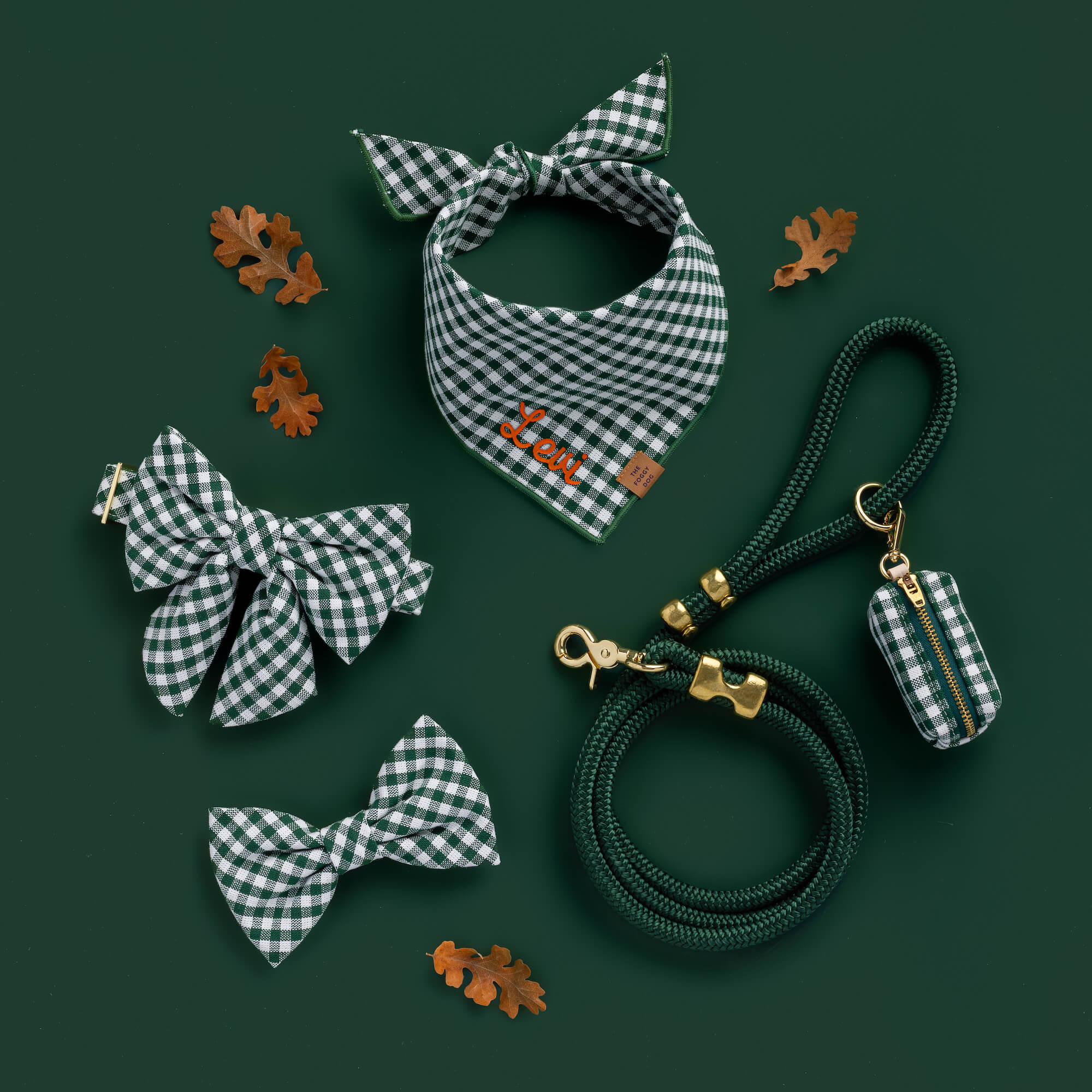 Evergreen Gingham Lady Bow Collar - Image 5