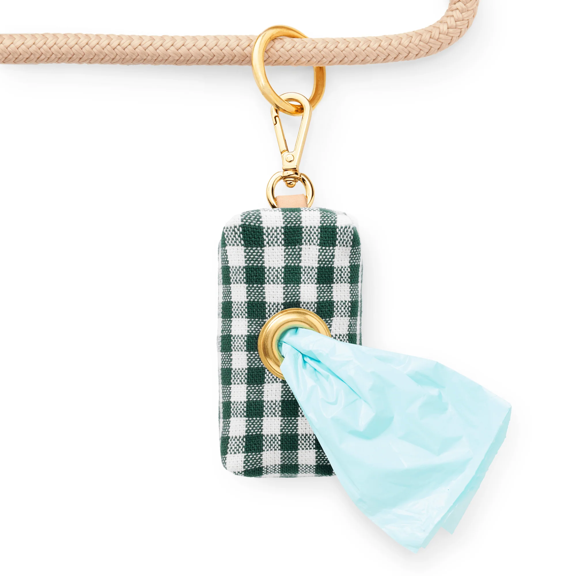Evergreen Gingham Waste Bag Holder - Image 3