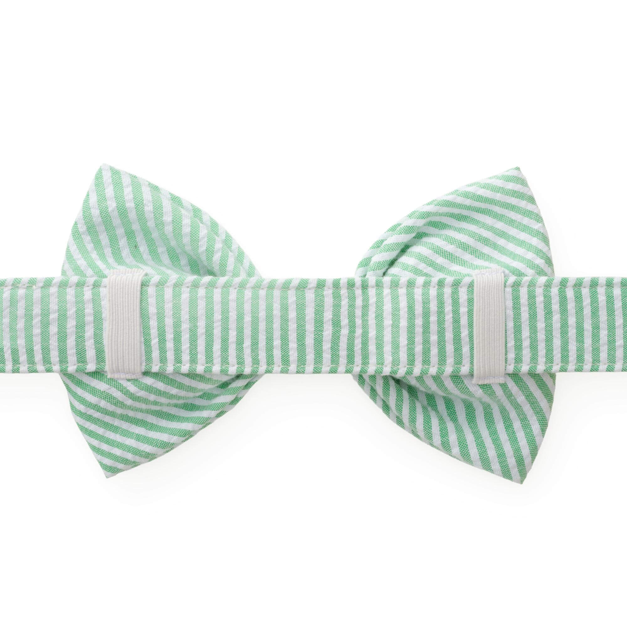 Green Seersucker Dog Bow Tie - Image 2