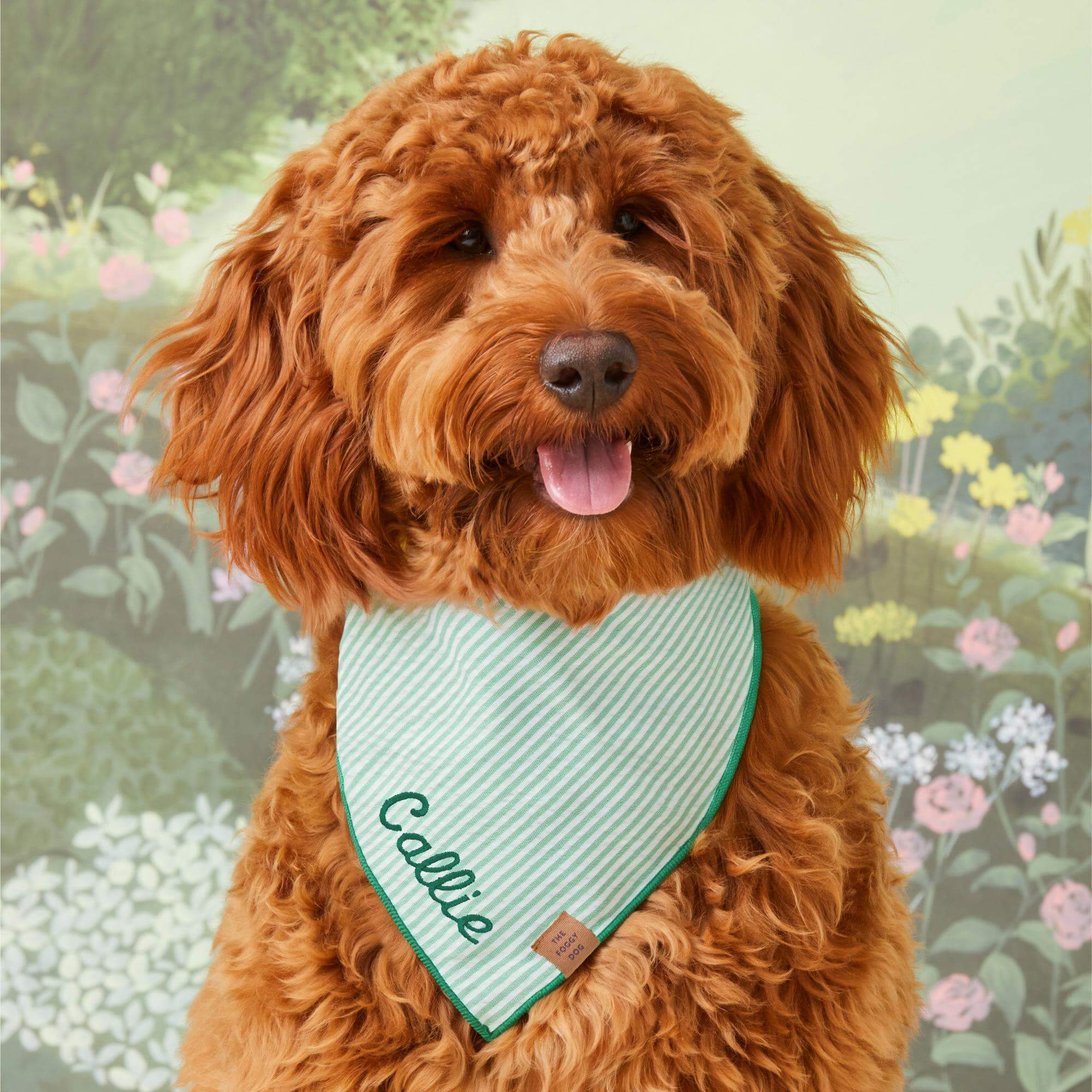 Green Seersucker Dog Bandana - Image 3