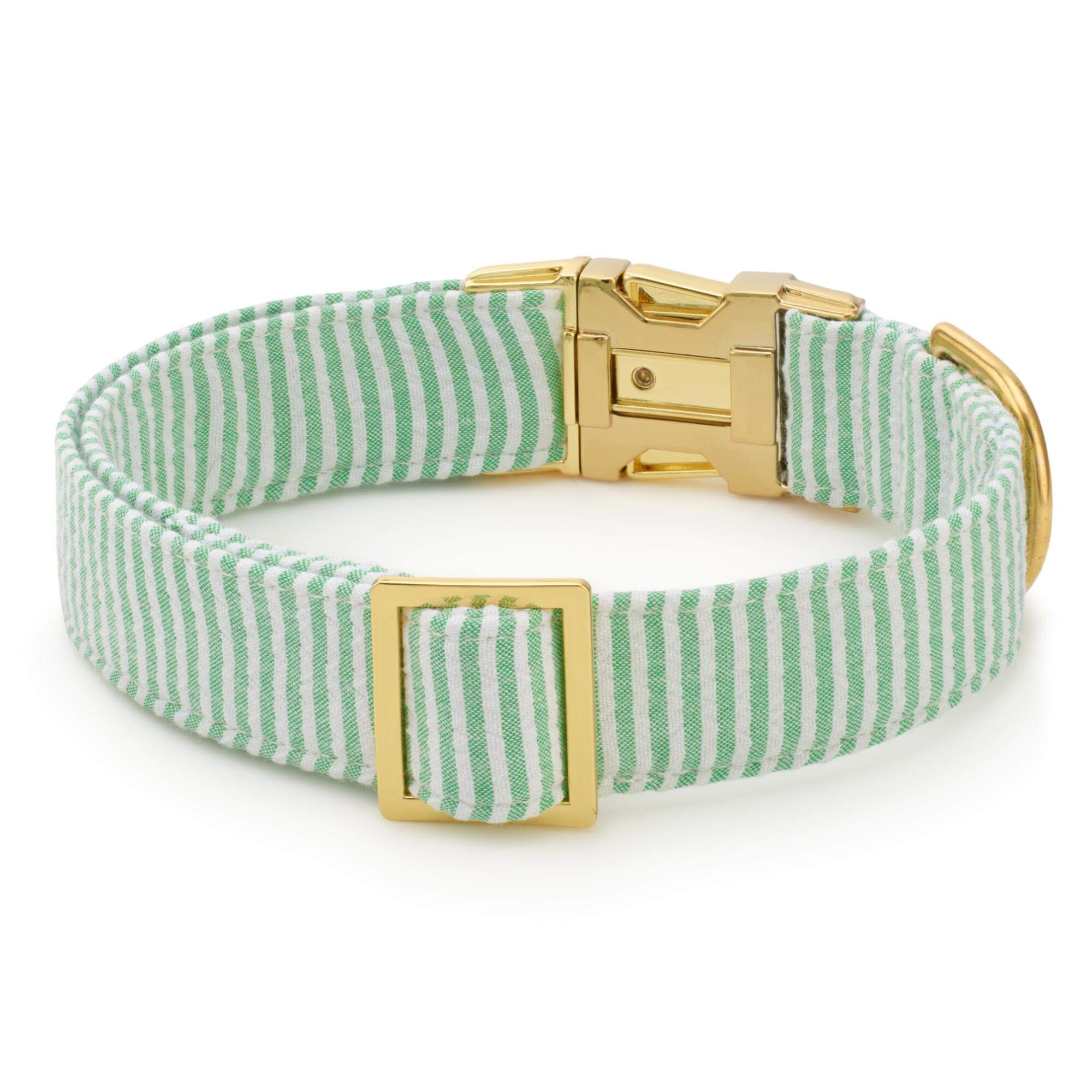 Green Seersucker Dog Collar - Image 3