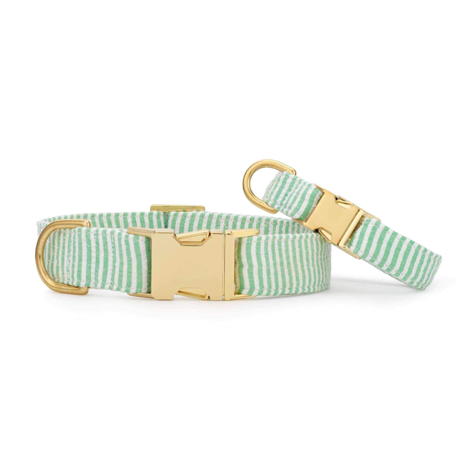 Green Seersucker Dog Collar - Image 4