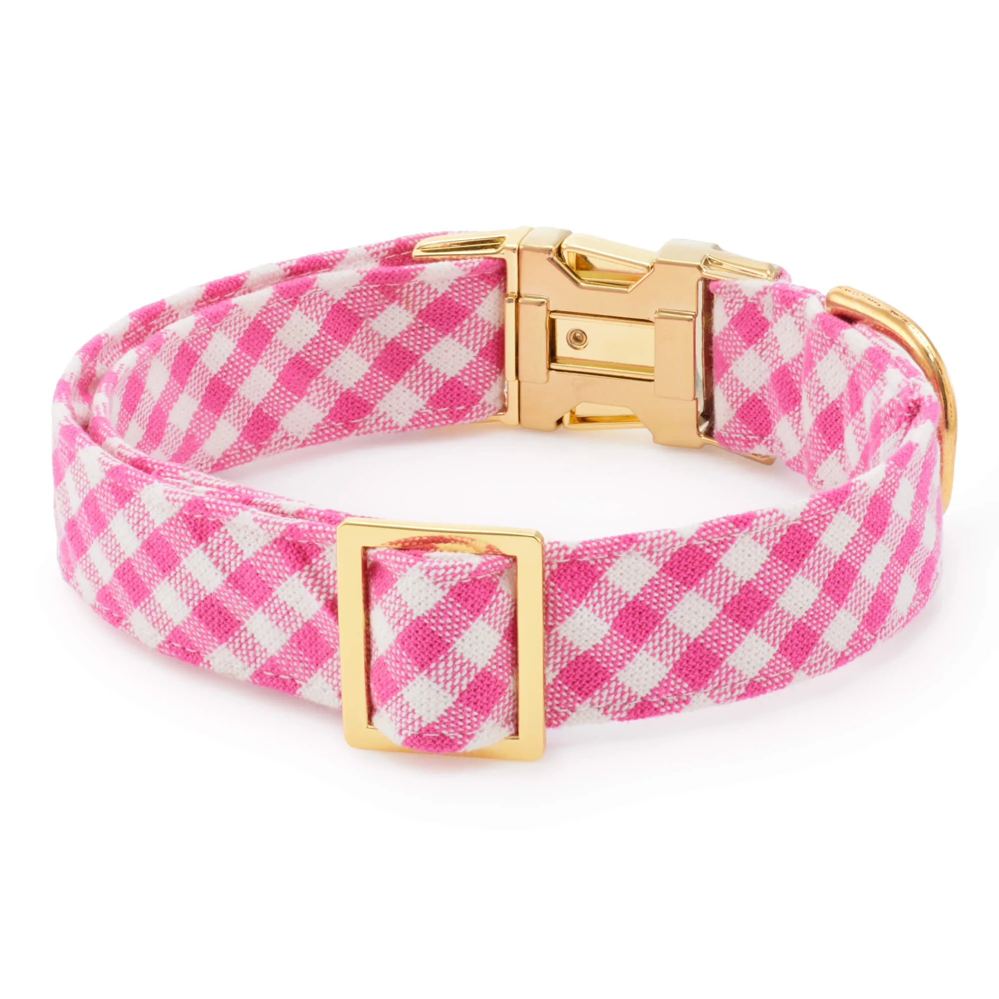 Hot Pink Gingham Dog Collar - Image 3