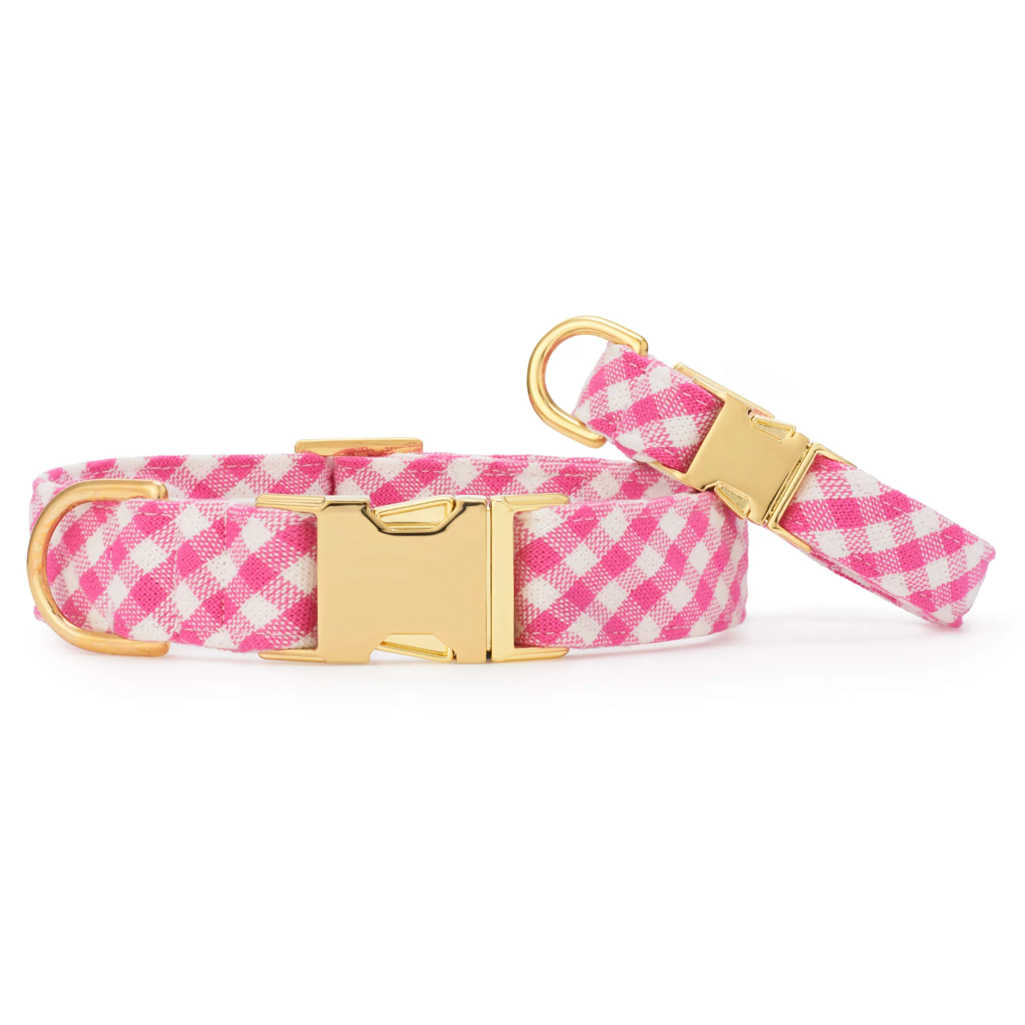 Hot Pink Gingham Dog Collar - Image 4