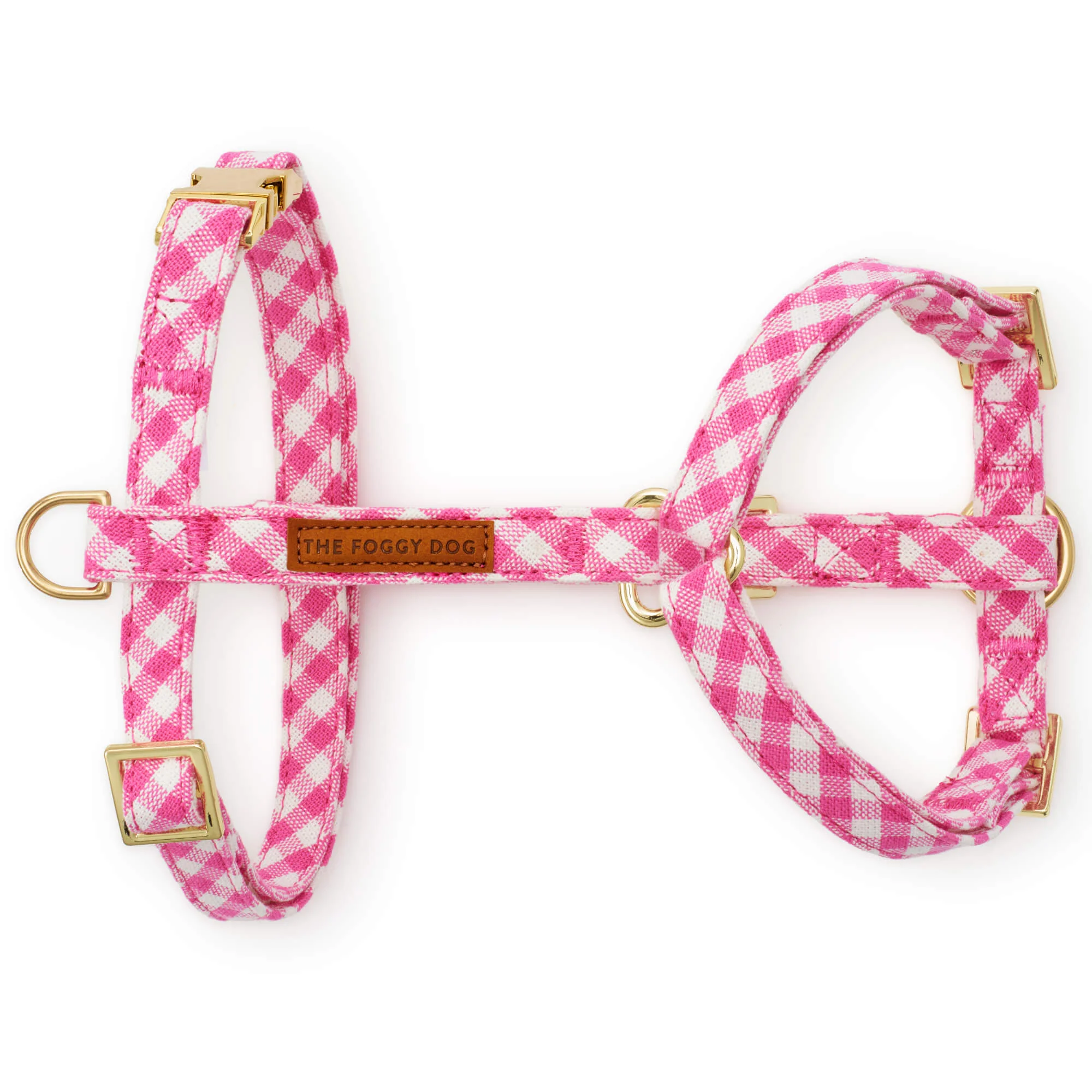 Hot Pink Gingham Dog Harness - Image 2