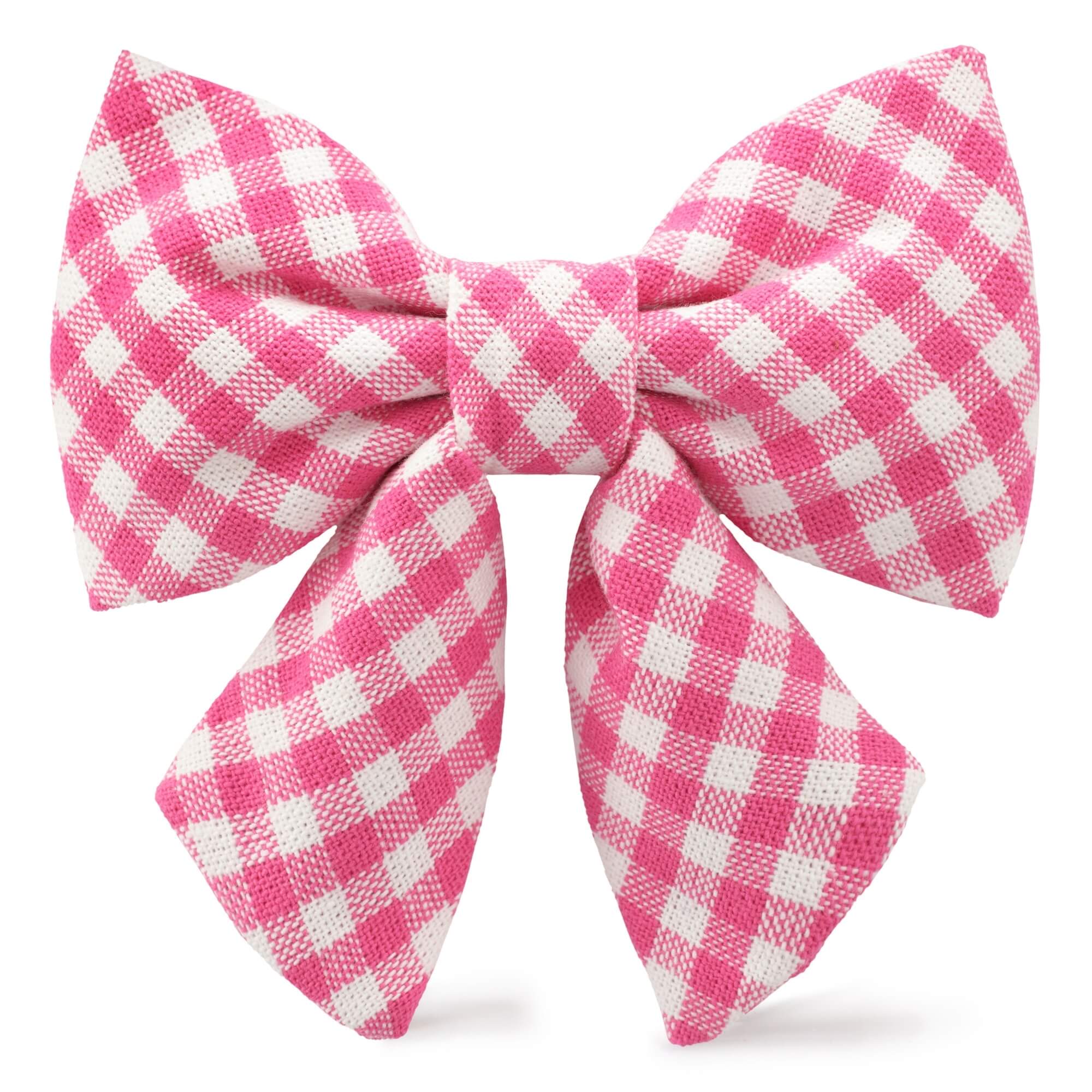 Hot Pink Gingham Lady Dog Bow - Image 3