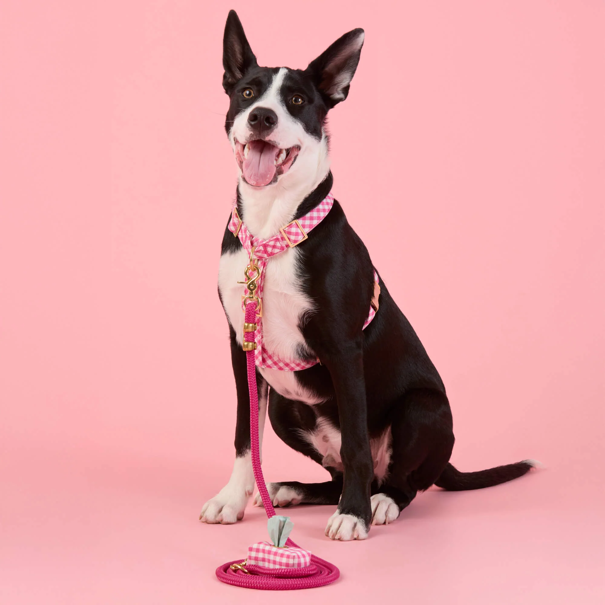 Hot Pink Gingham Waste Bag Holder - Image 4