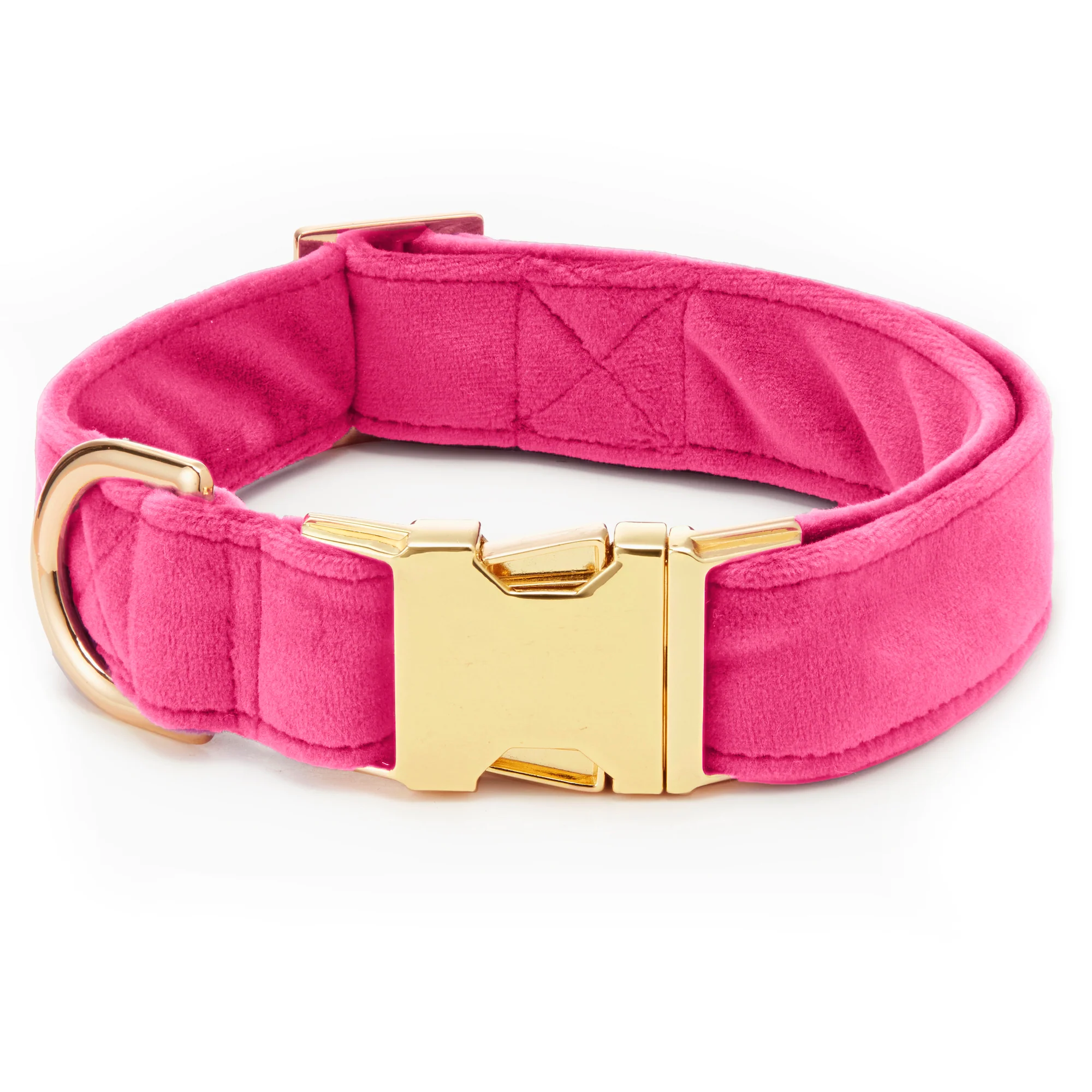 Hot Pink Velvet Dog Collar - Image 2