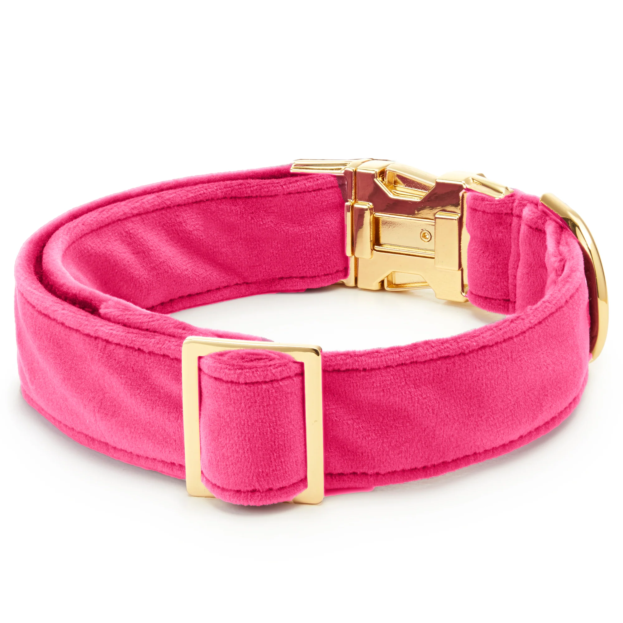 Hot Pink Velvet Dog Collar - Image 3
