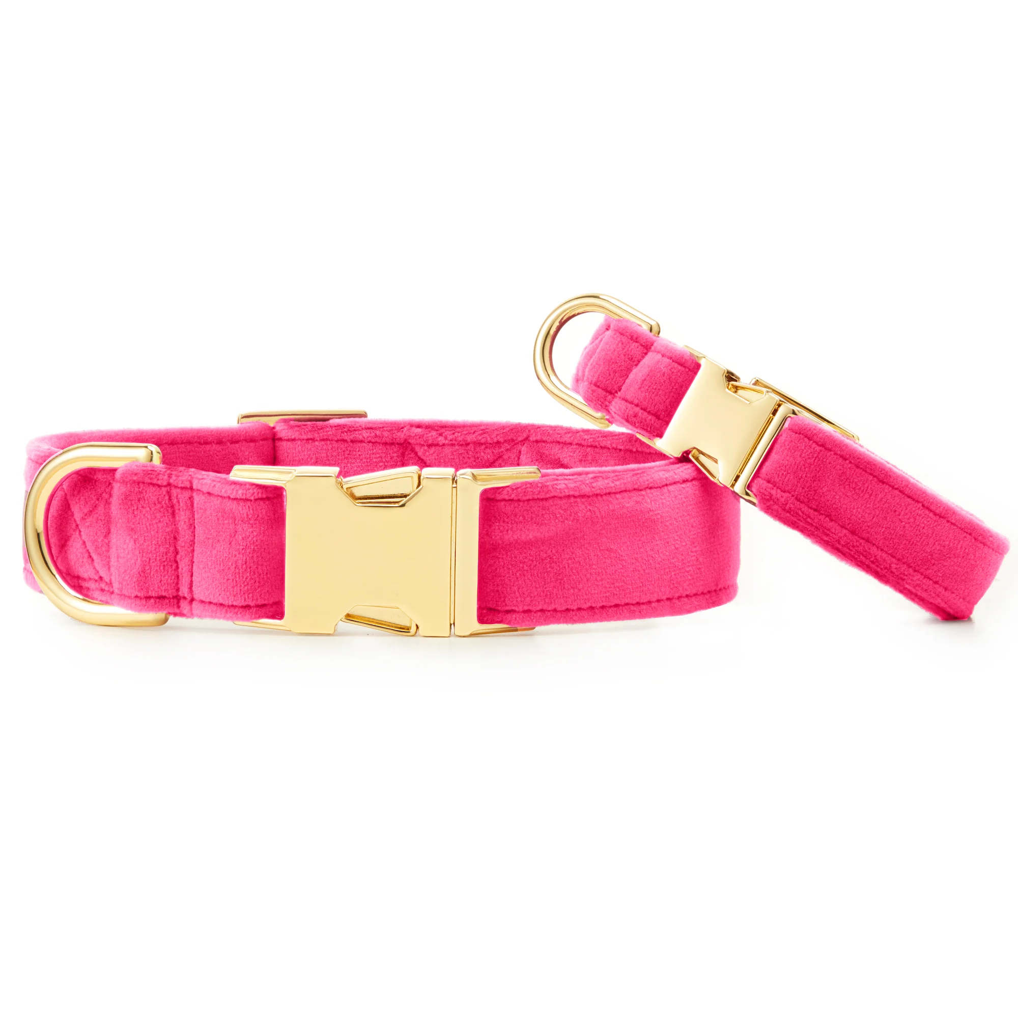 Hot Pink Velvet Dog Collar - Image 4