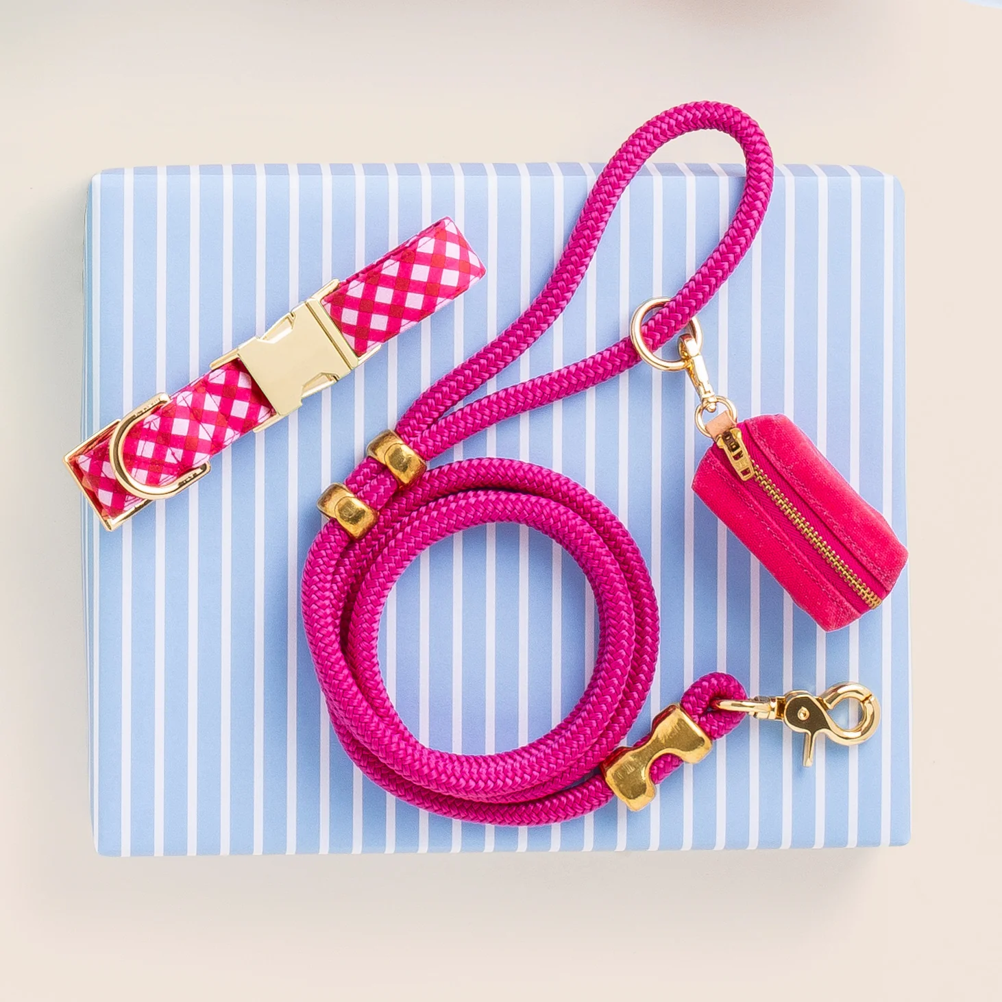 Hot Pink Waxed Canvas Waste Bag Holder - Image 8