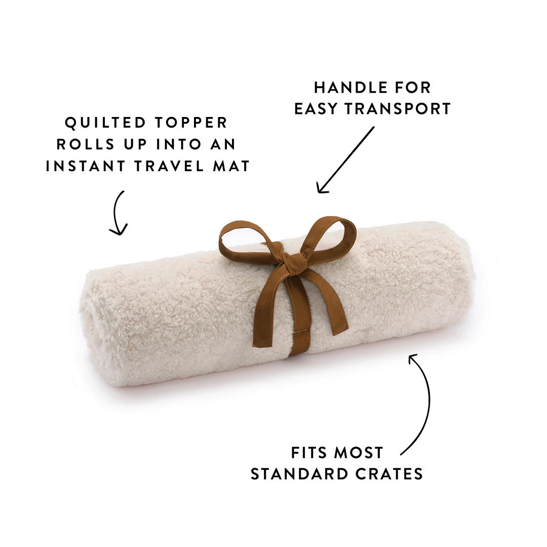 Ivory Recycled Sherpa Bolster Dog Bed - Image 5