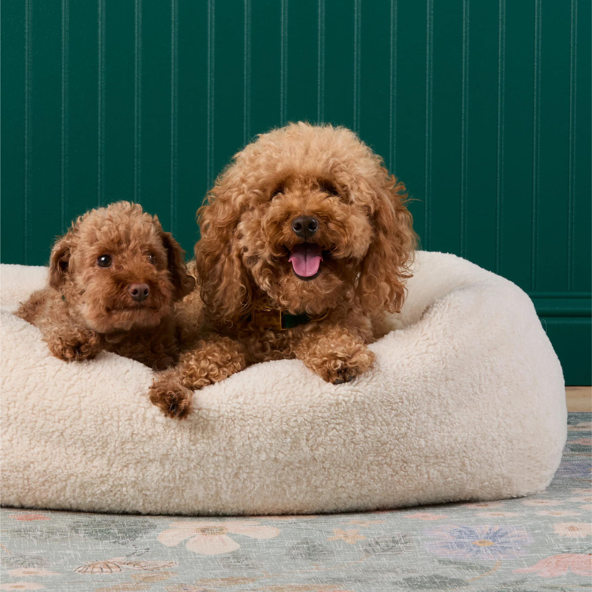 Ivory Recycled Sherpa Bolster Dog Bed - Image 7