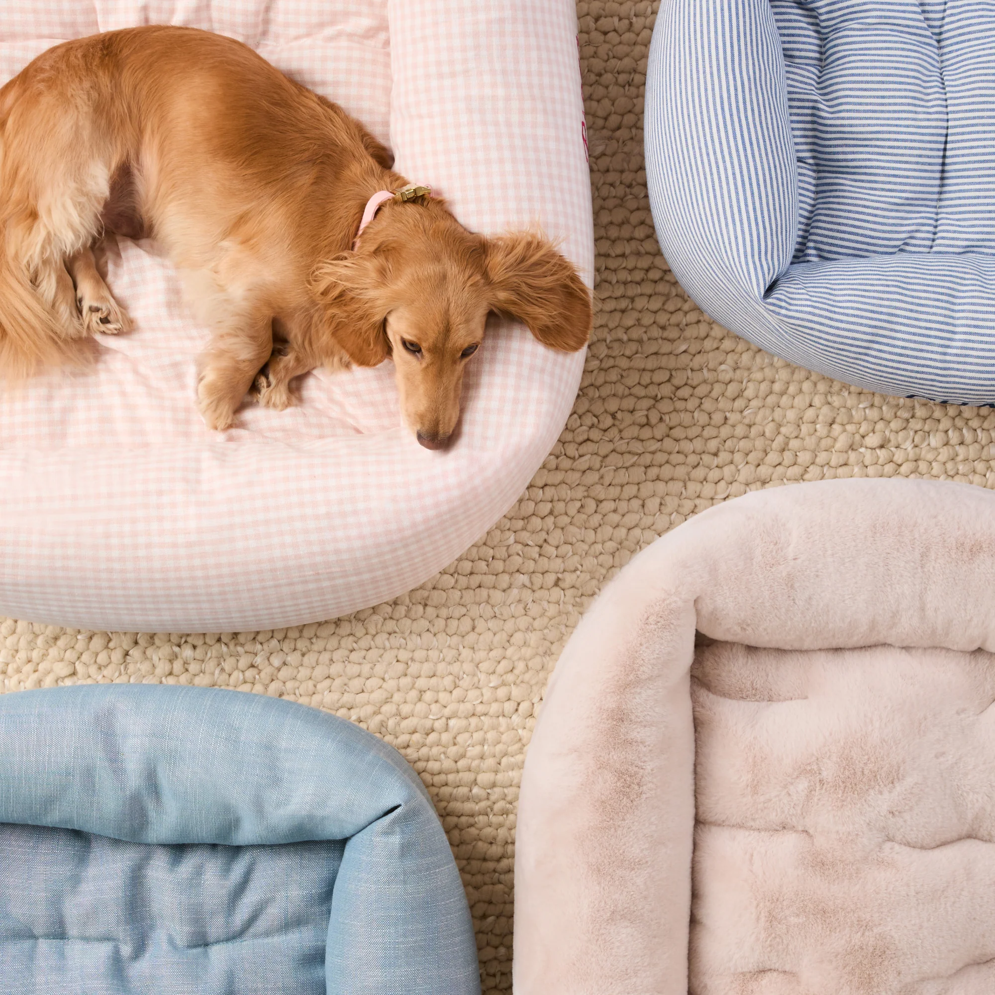 Chambray Blue Bolster Dog Bed - Image 7