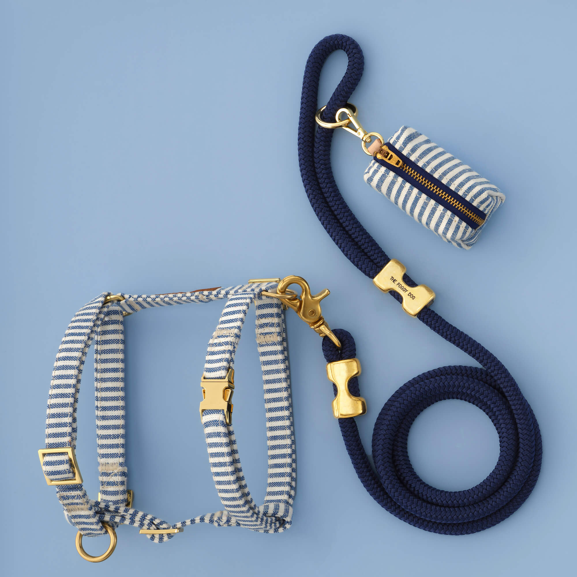 Lake Blue Stripe Harness Walk Set - Image 2