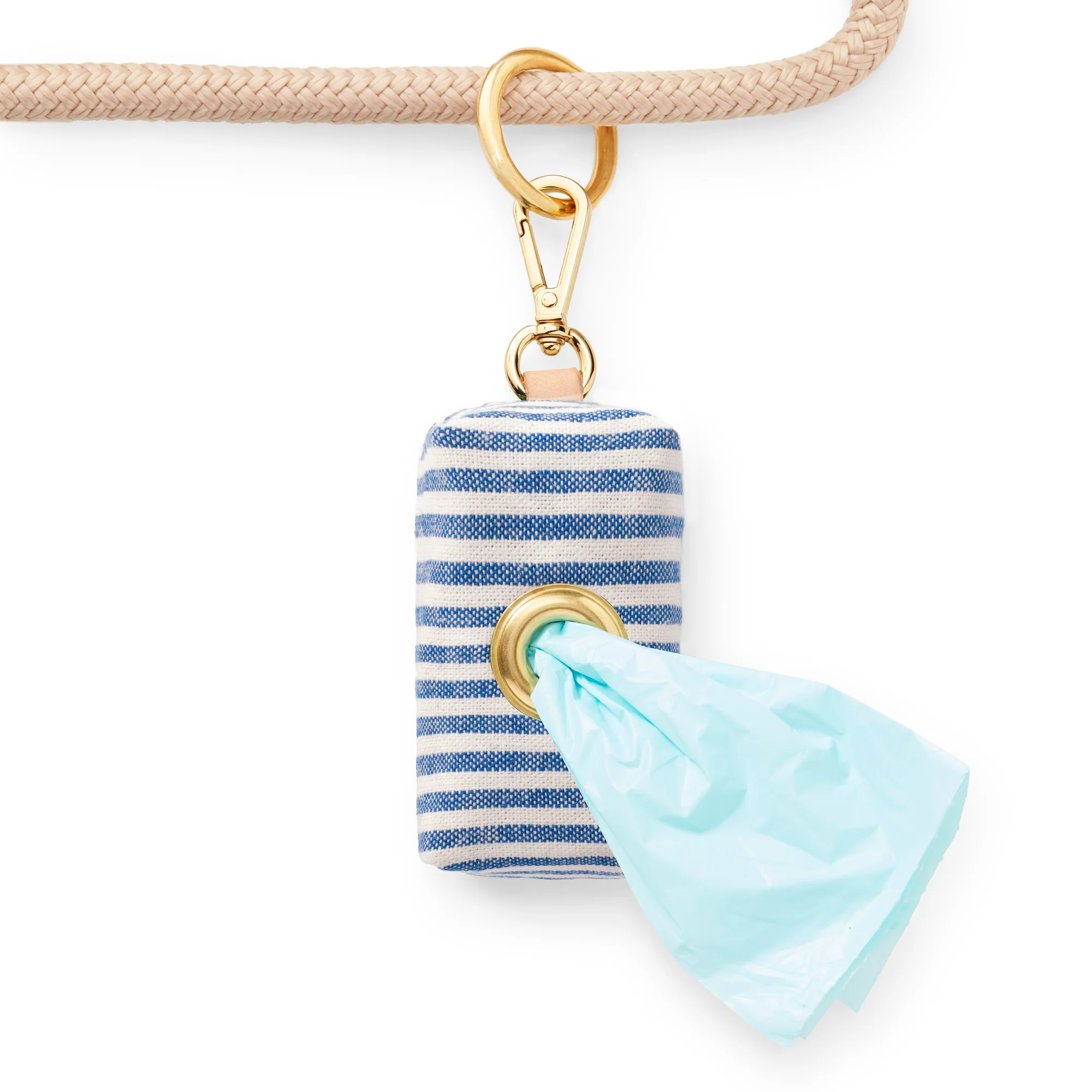 Lake Blue Stripe Waste Bag Holder - Image 3
