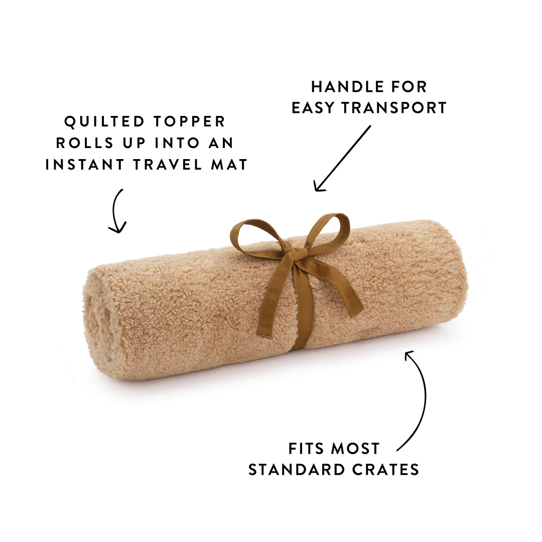 Latte Recycled Sherpa Bolster Dog Bed - Image 4
