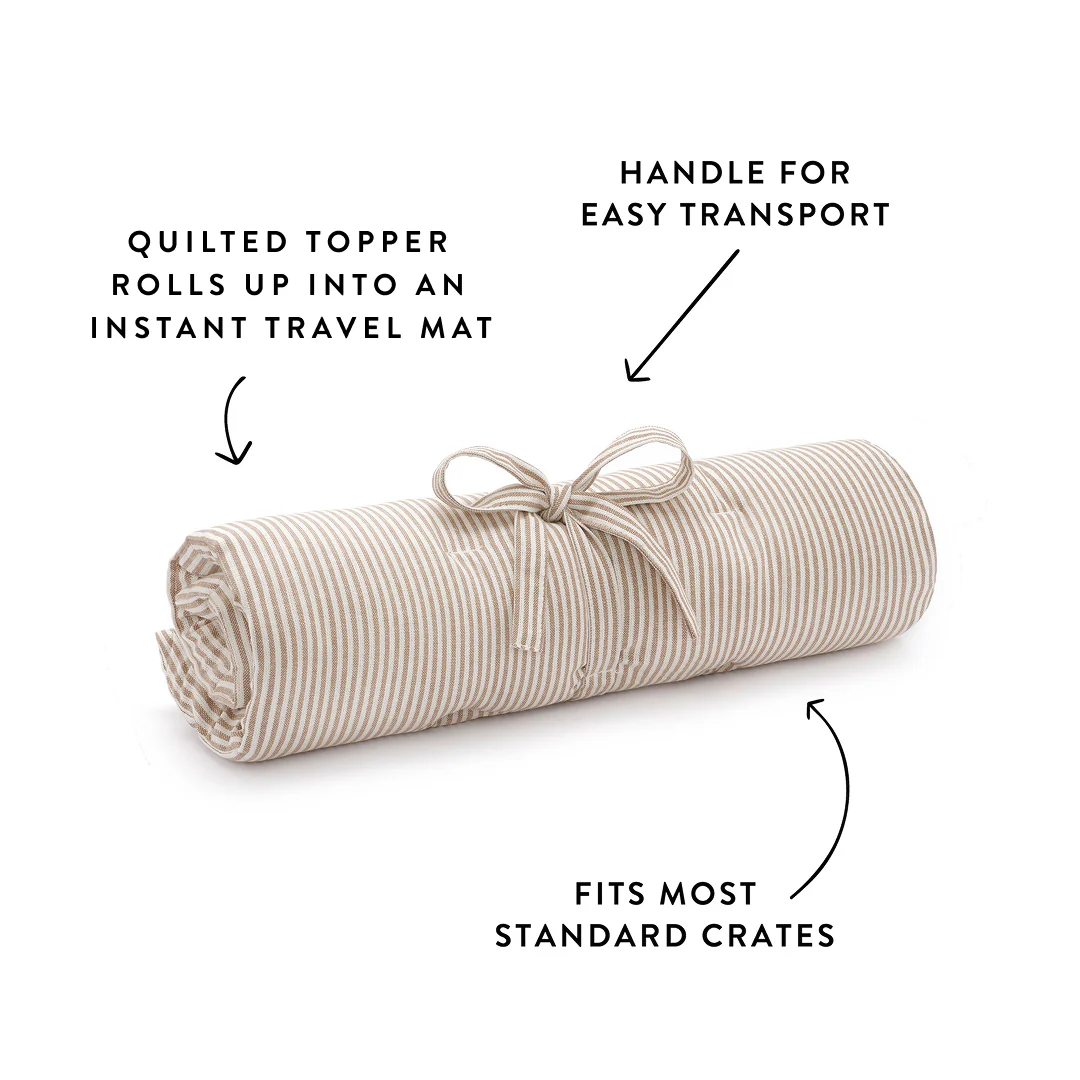 Mushroom Brown Stripe Bolster Dog Bed - Image 5