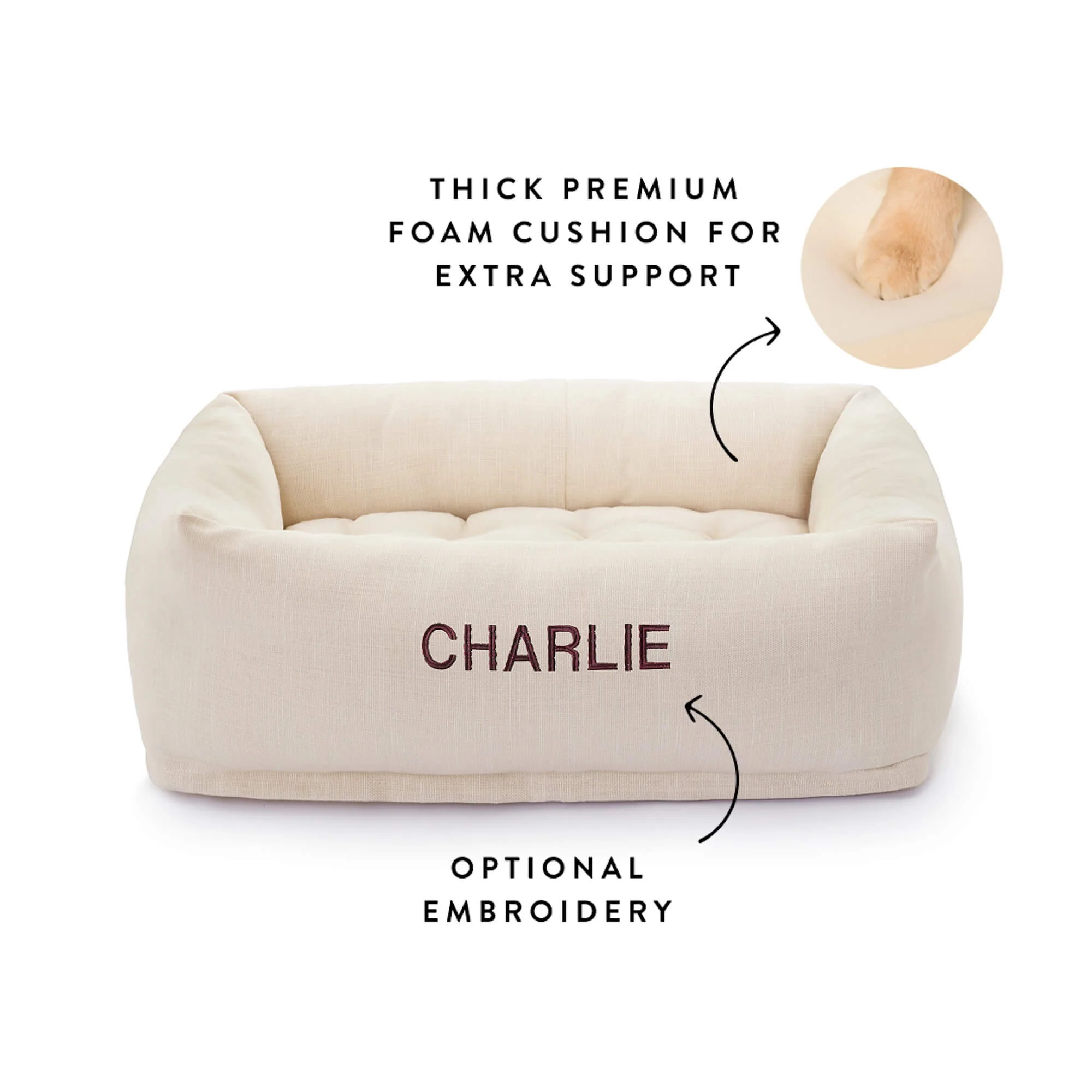 Oatmeal Bolster Dog Bed - Image 3