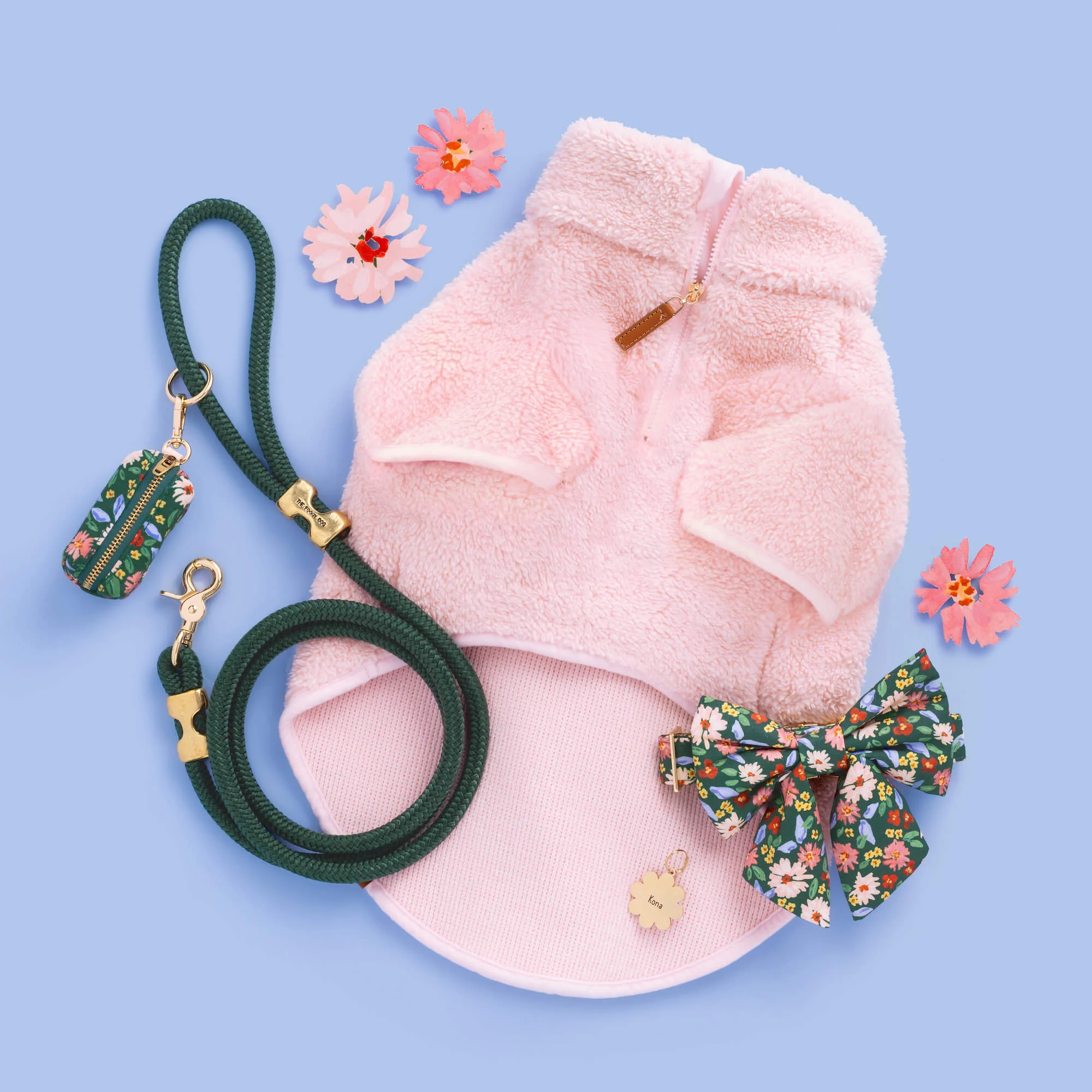 Pink Quarter-Zip Sherpa Dog Jacket - Image 10