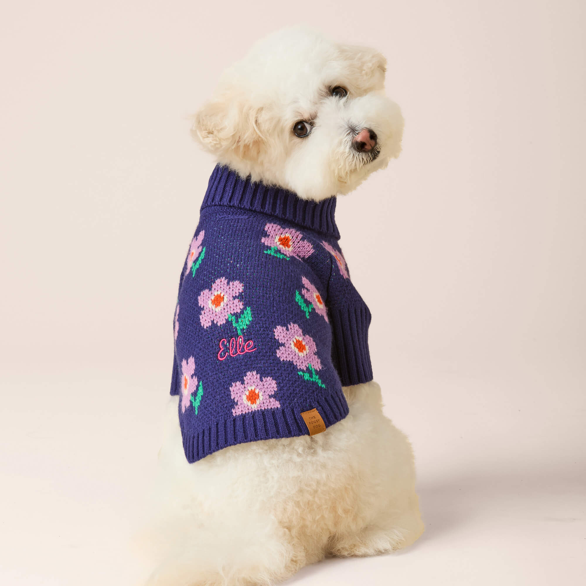 Purple Posies Dog Sweater - Image 5
