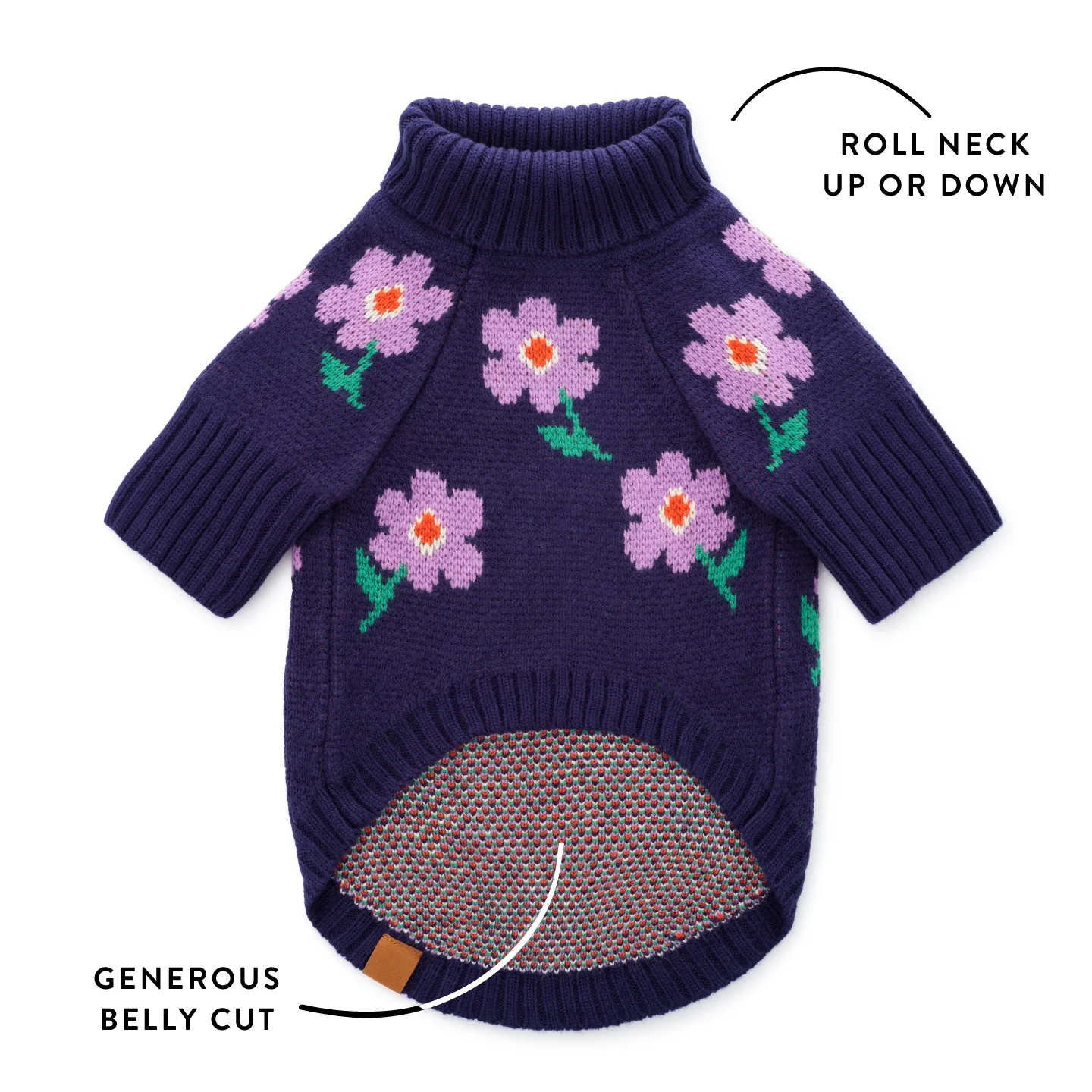 Purple Posies Dog Sweater - Image 7