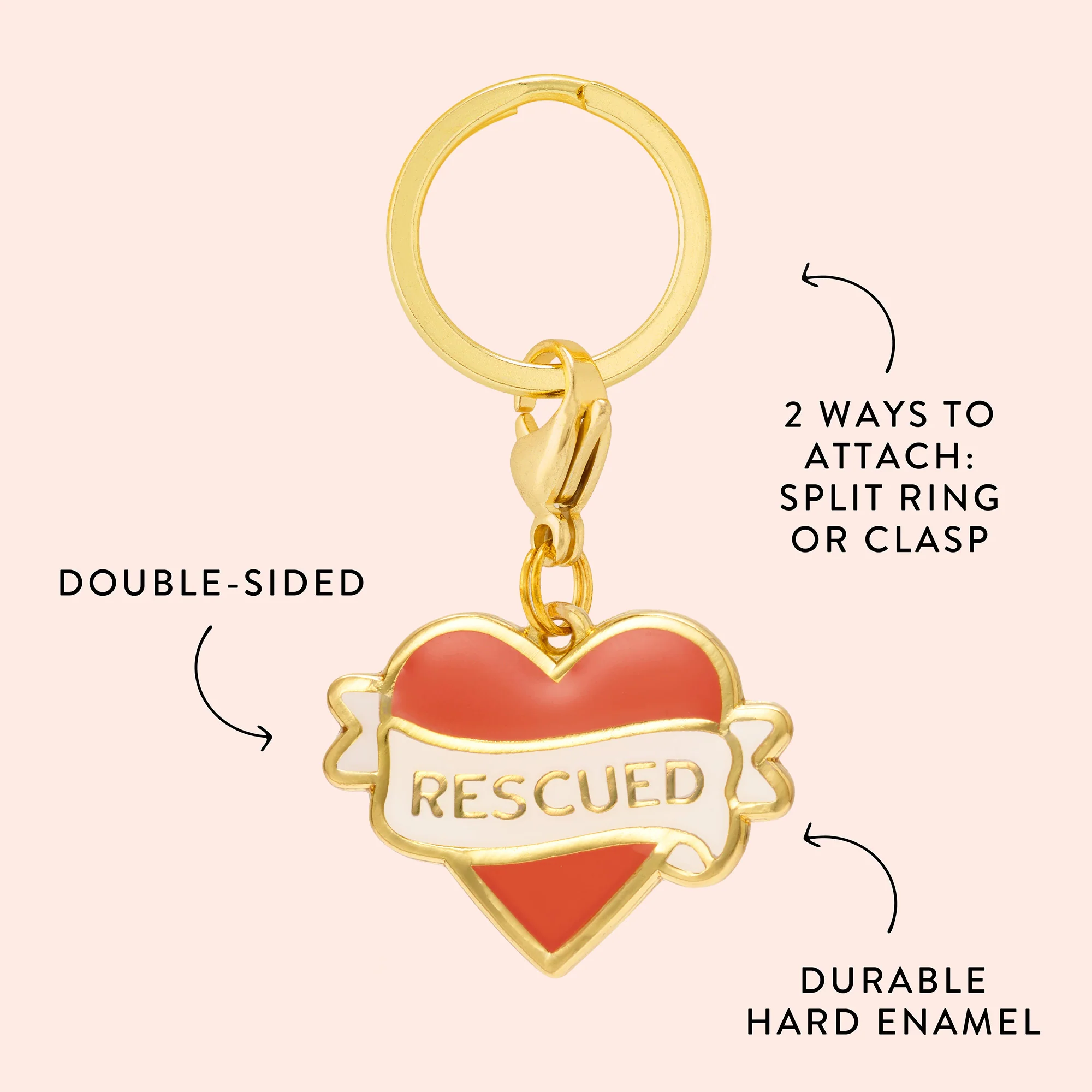 Rescued With Love Collar Charm - Image 3