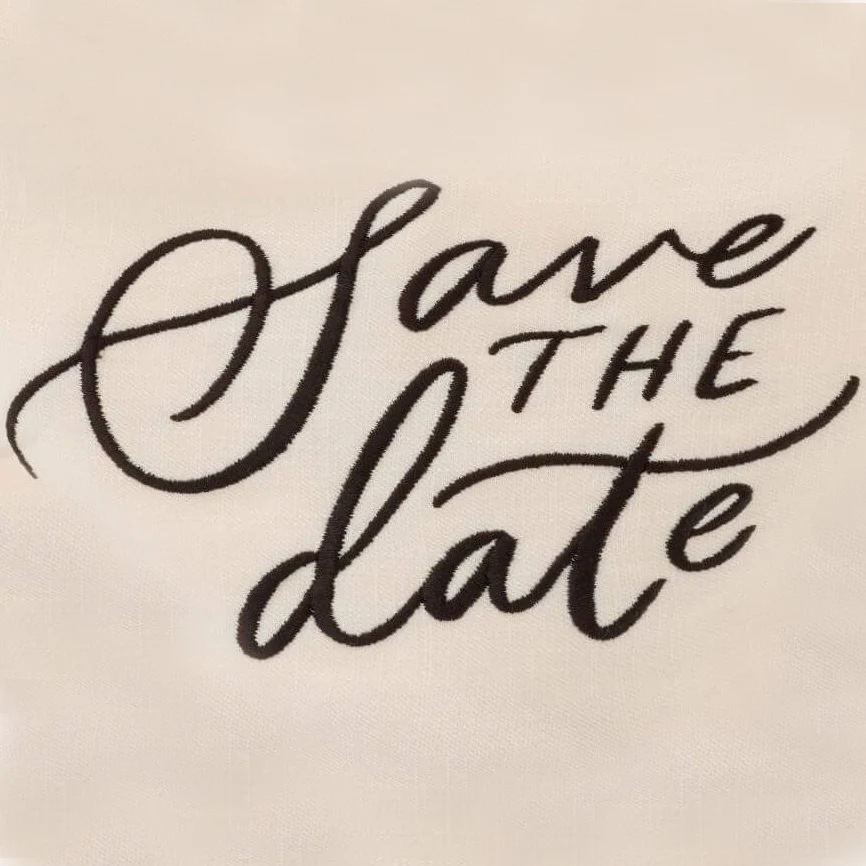 Save the Date Embroidered Dog Bandana - Image 5