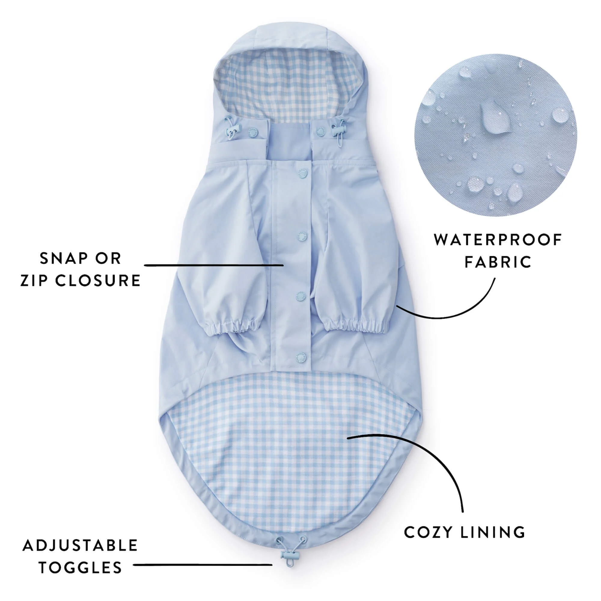 Sky Blue Dog Raincoat - Image 6