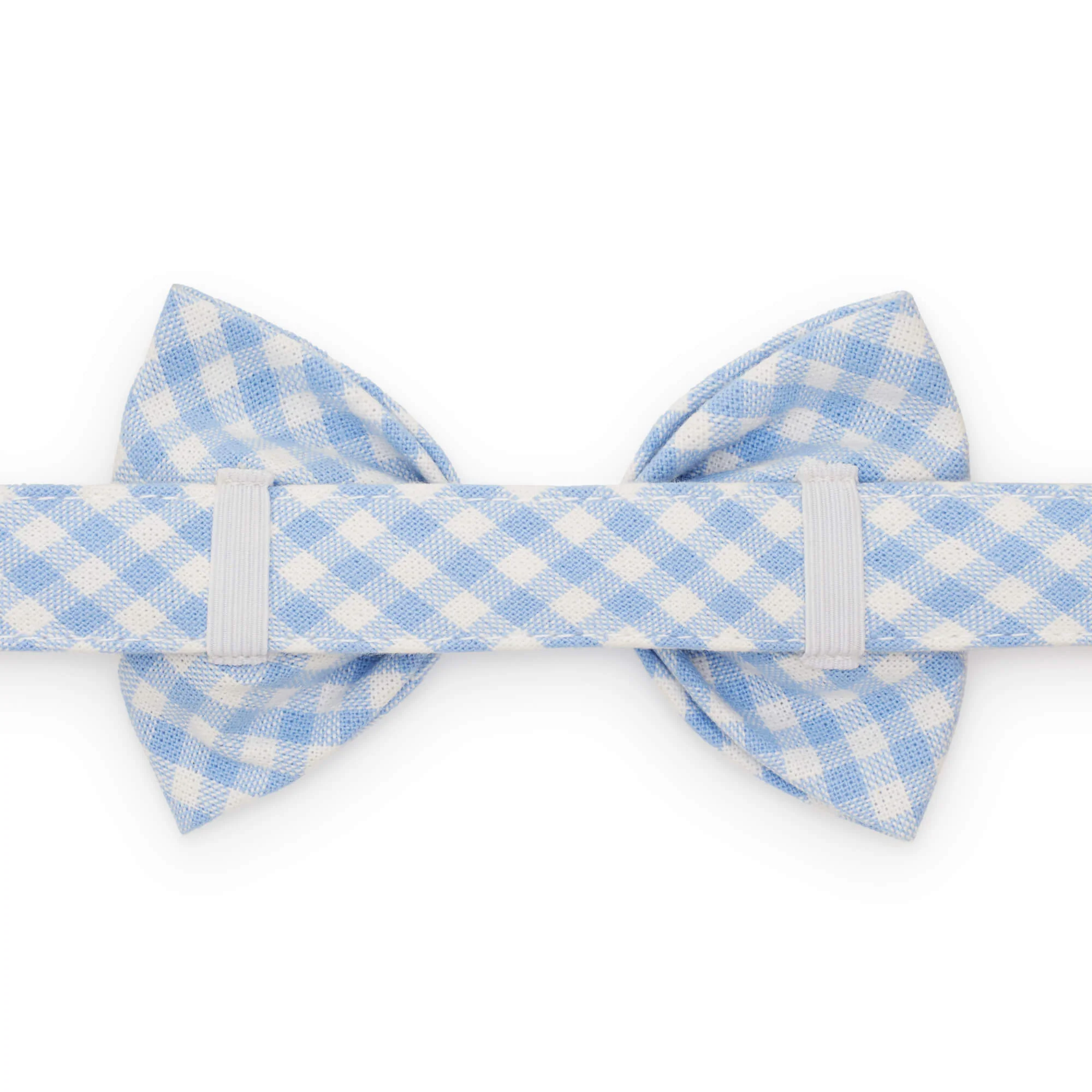 Sky Blue Gingham Dog Bow Tie - Image 2