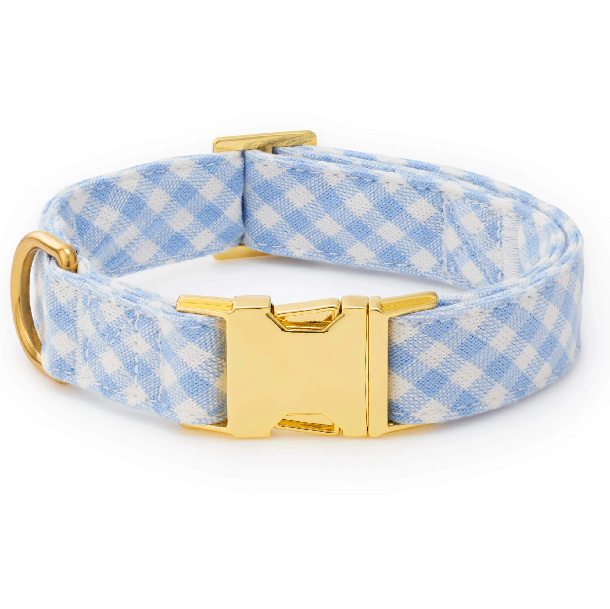 Sky Blue Gingham Bow Tie Collar - Image 3