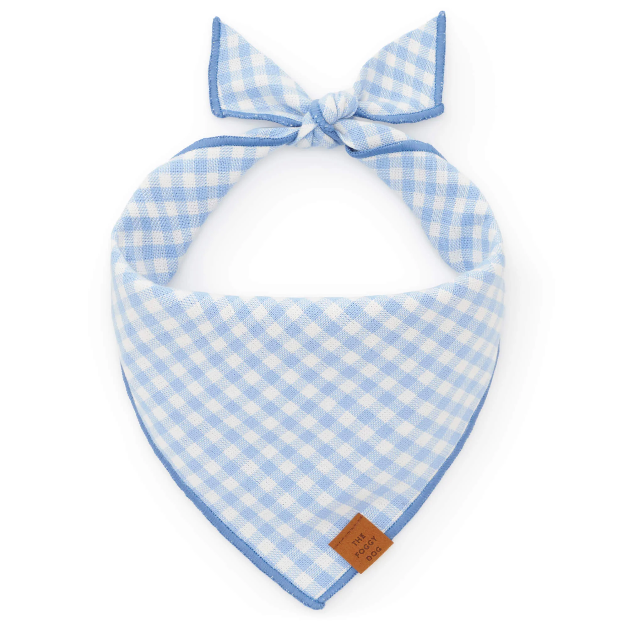 Sky Blue Gingham Dog Bandana - Image 2