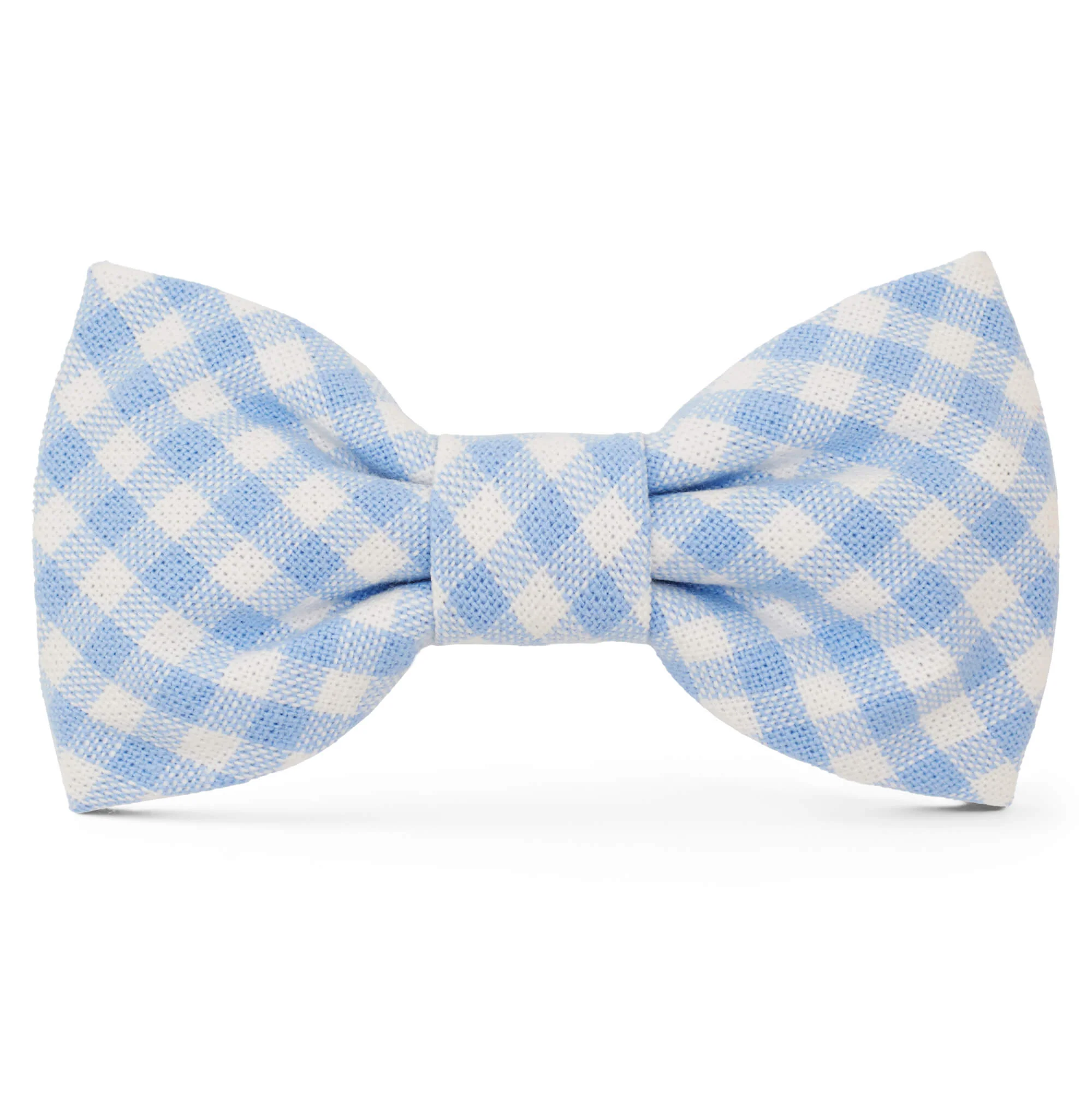 Sky Blue Gingham Dog Bow Tie