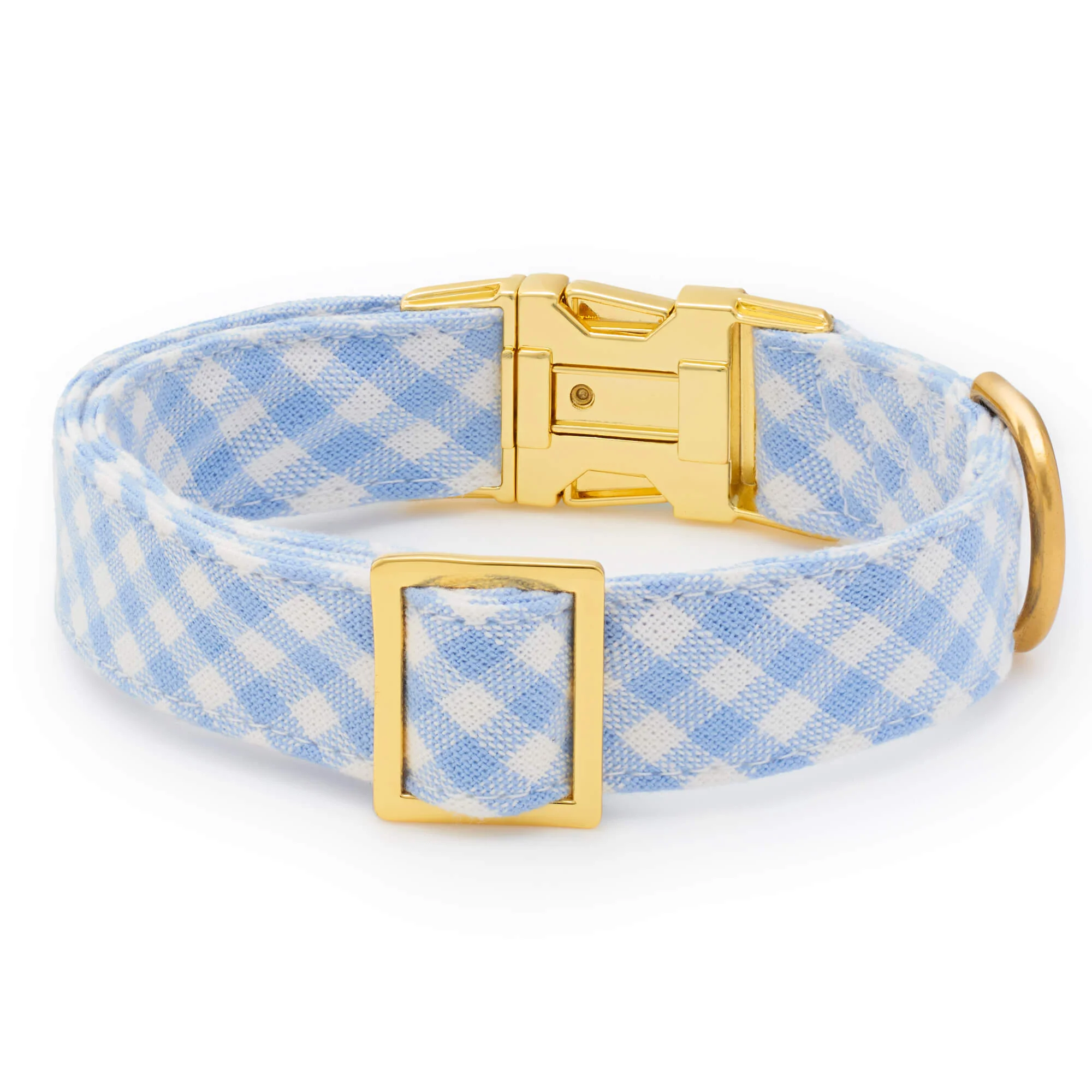 Sky Blue Gingham Dog Collar - Image 3