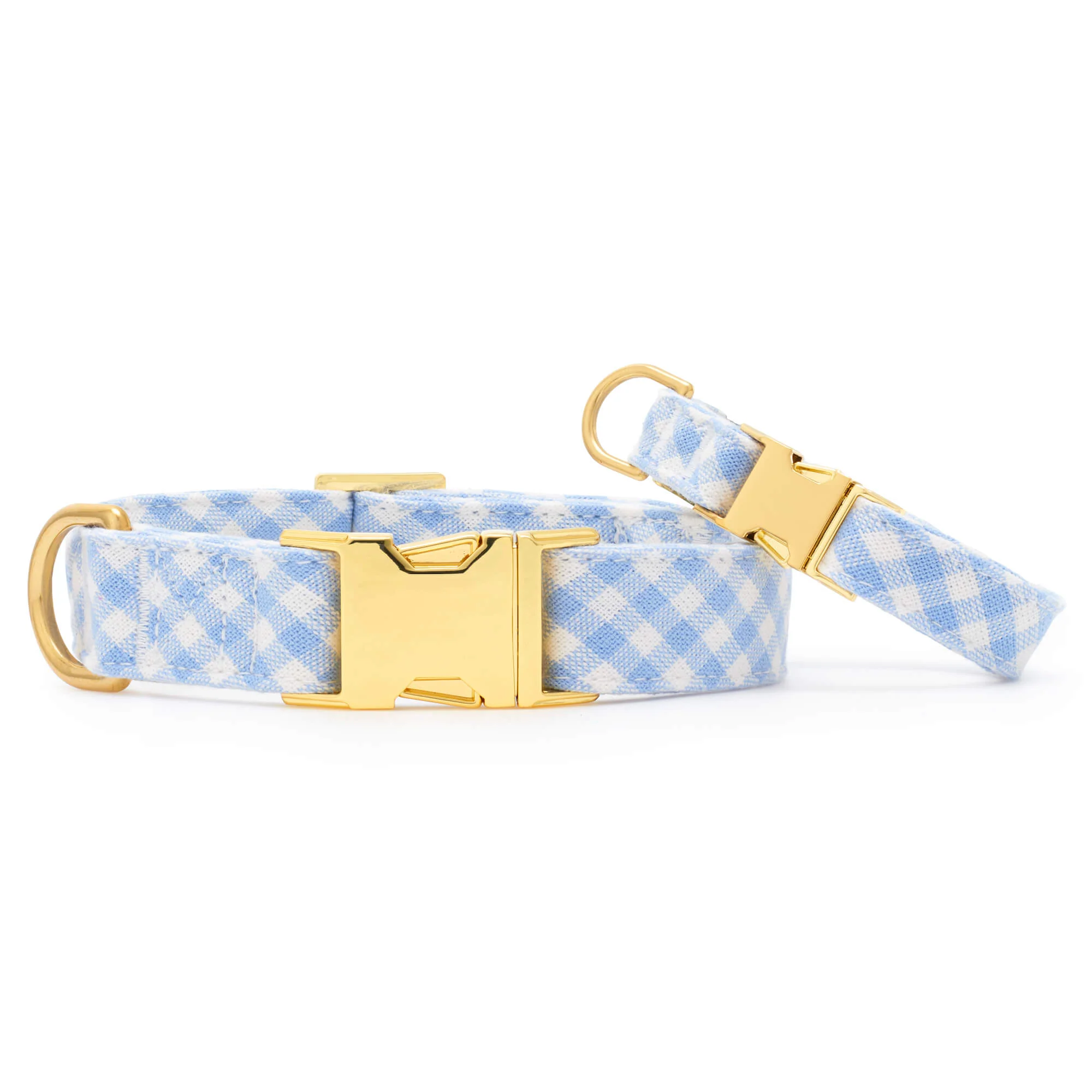 Sky Blue Gingham Dog Collar - Image 4