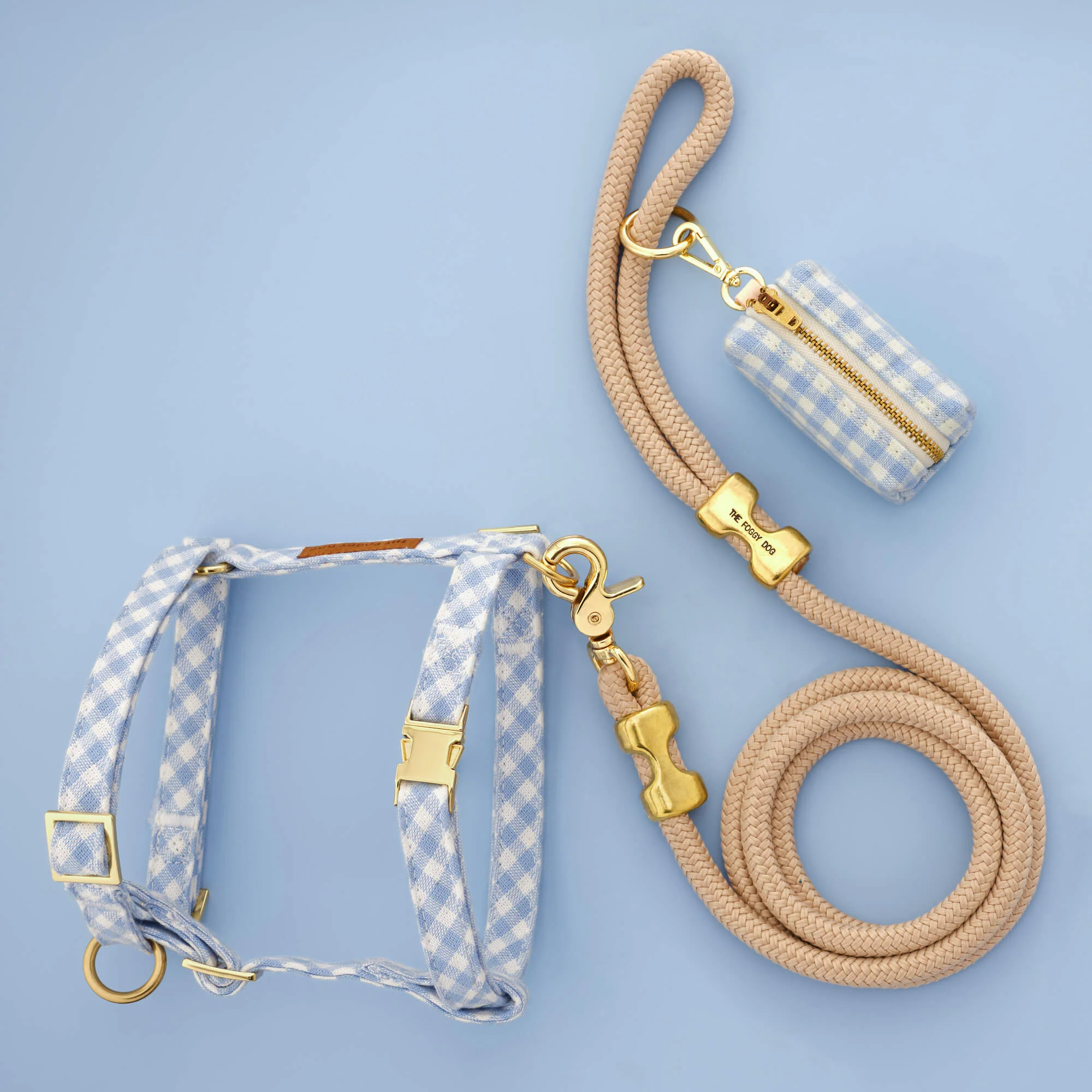 Sky Blue Gingham Harness Walk Set - Image 2