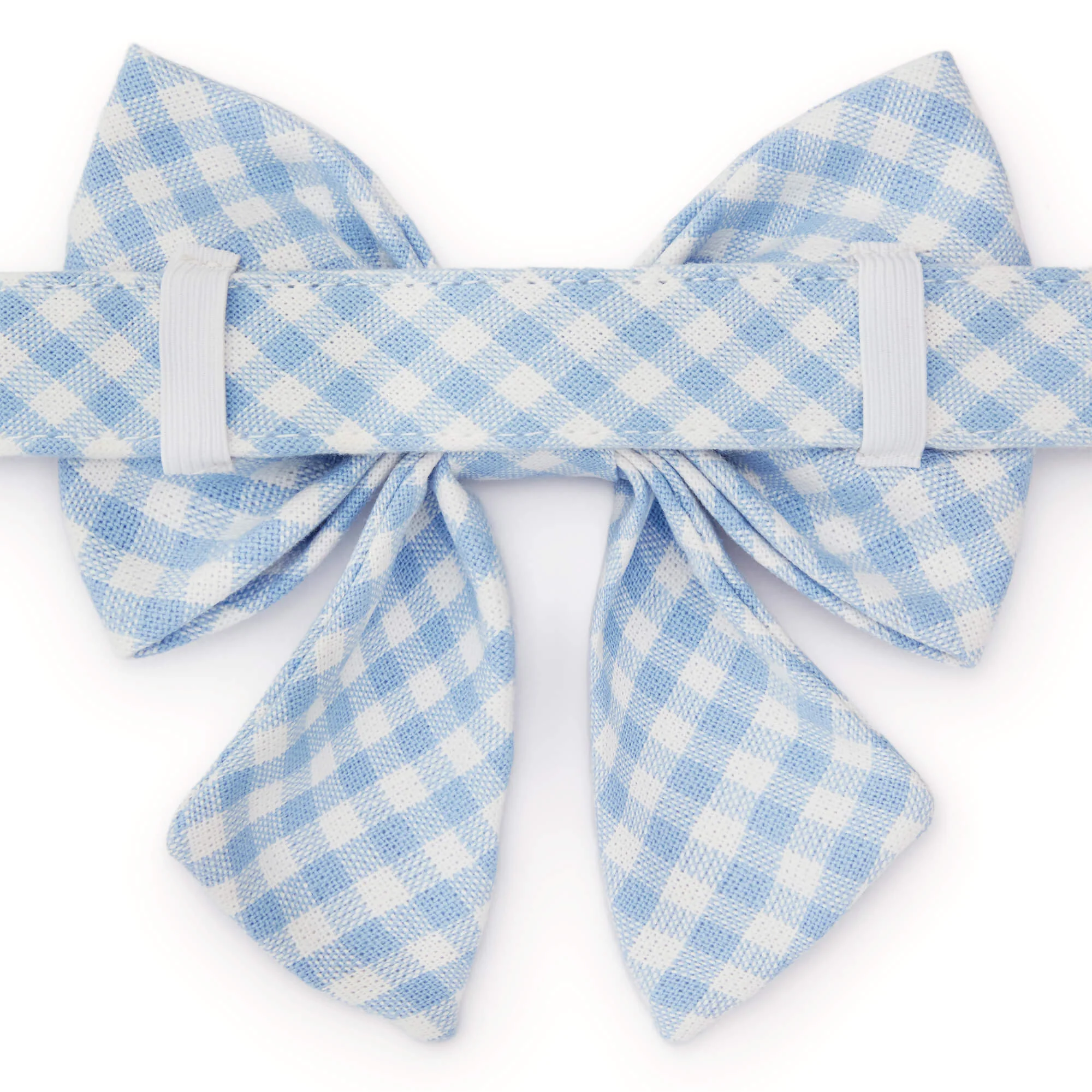 Sky Blue Gingham Lady Dog Bow - Image 3