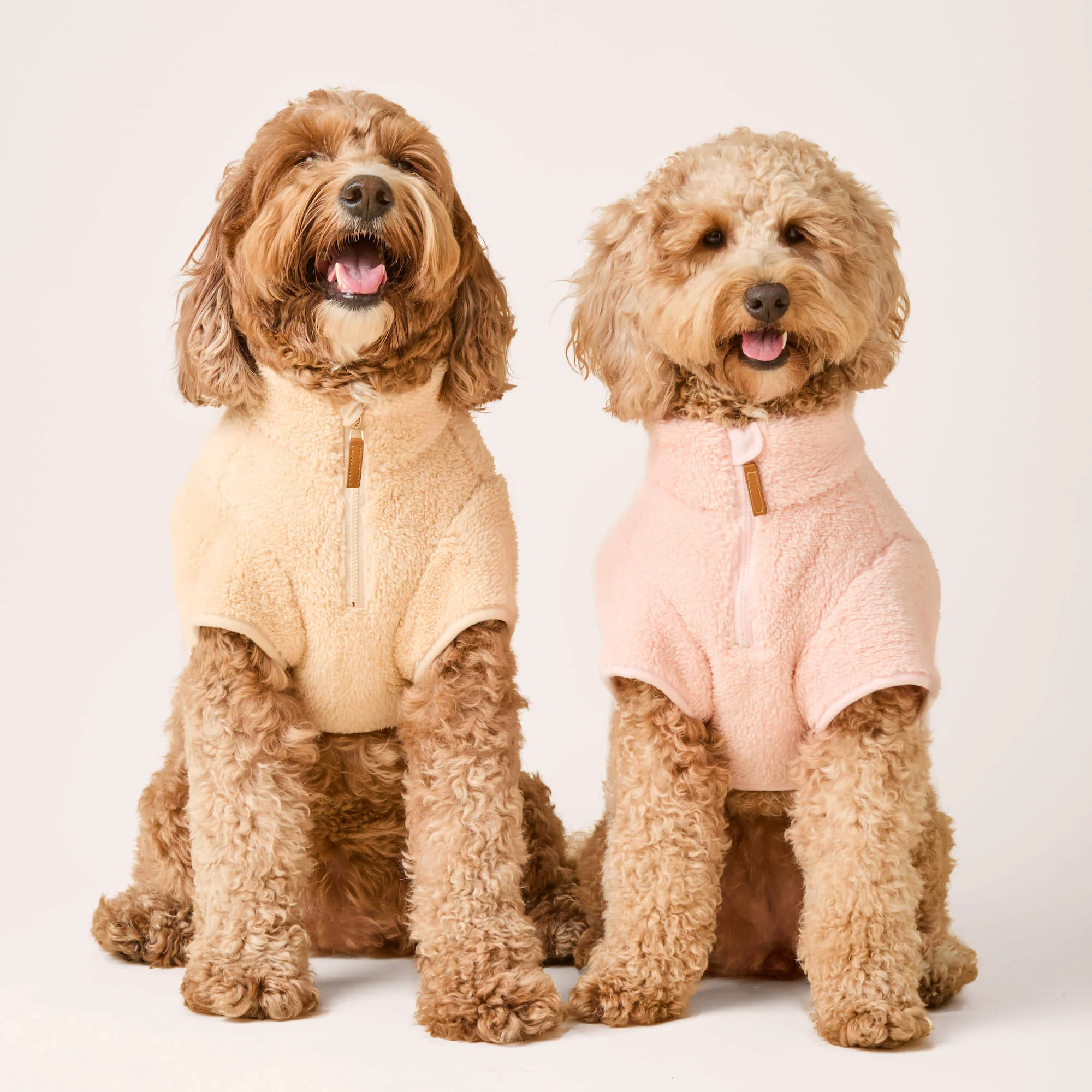 Wheat Quarter-Zip Sherpa Dog Jacket - Image 2